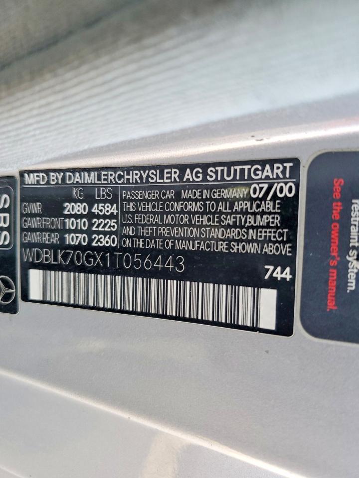 2001 Mercedes-benz Clk 430 Silver vin: WDBLK70GX1T056443