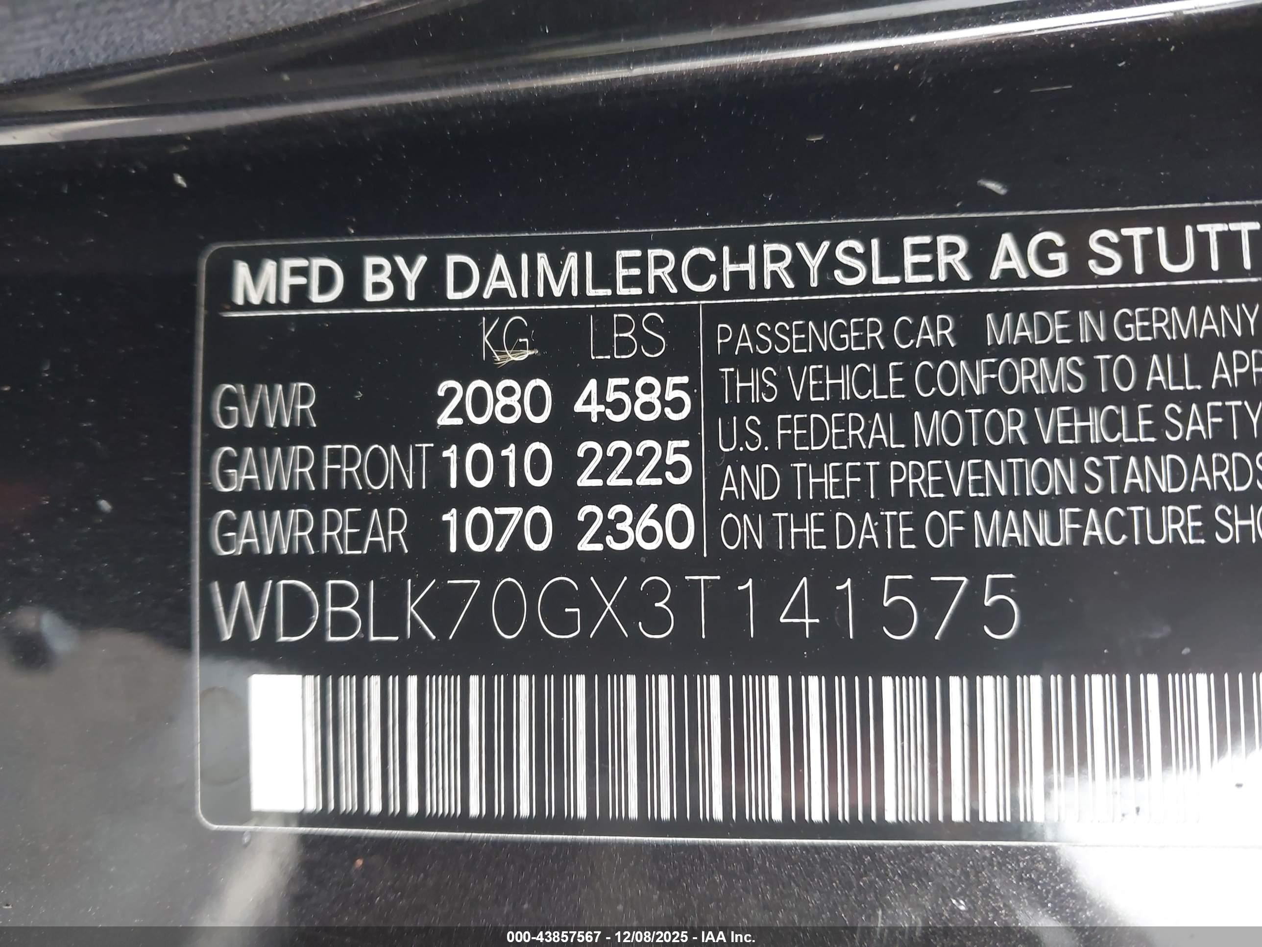2003 Mercedes-benz Clk 430   Black vin: WDBLK70GX3T141575