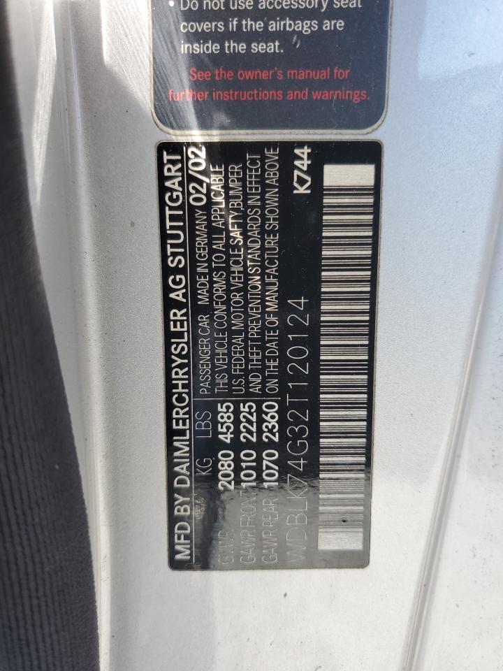 2002 Mercedes-benz Clk 55 Amg Silver vin: WDBLK74G32T120124