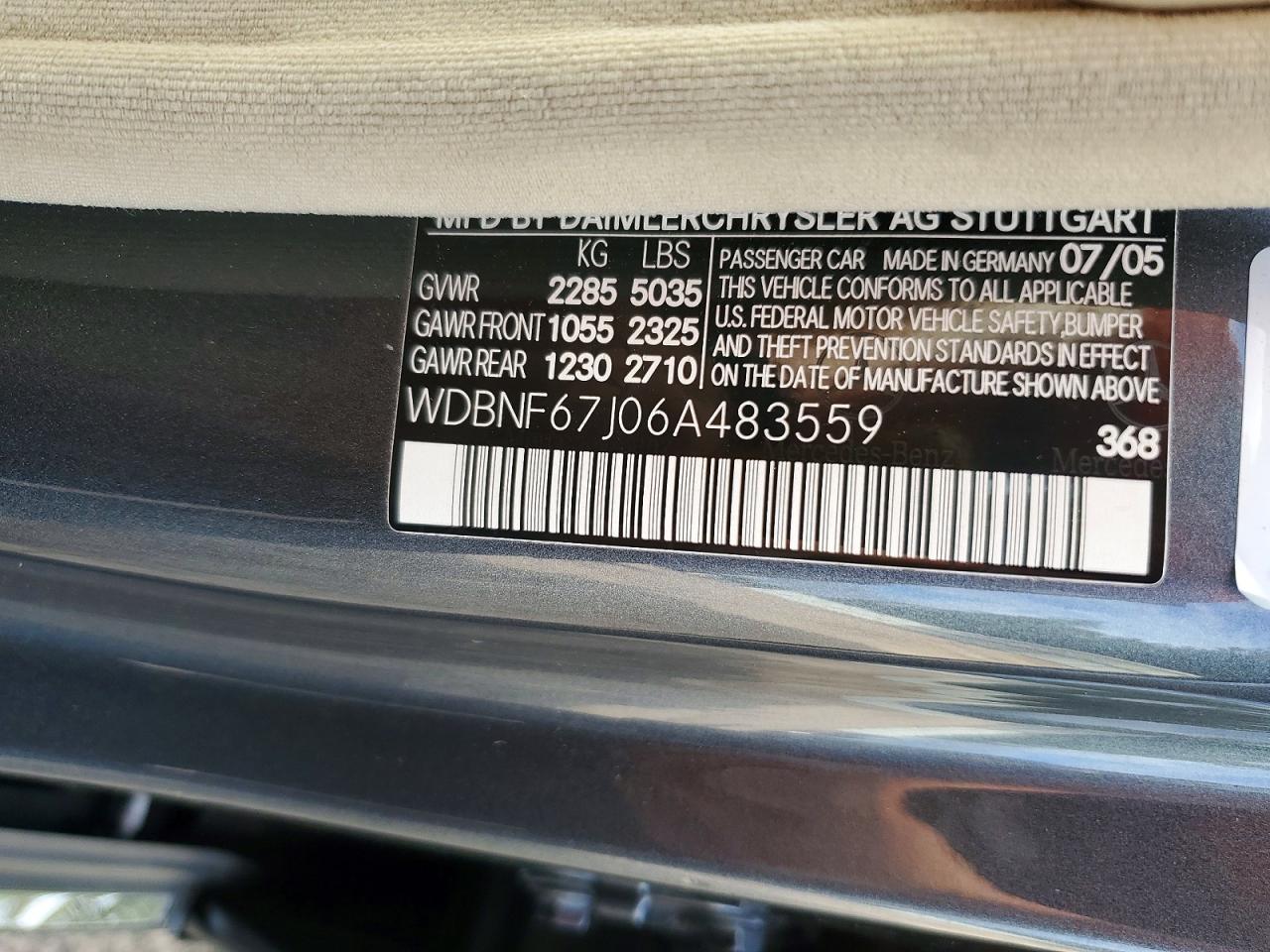 2006 Mercedes-benz S 350 Gray vin: WDBNF67J06A483559