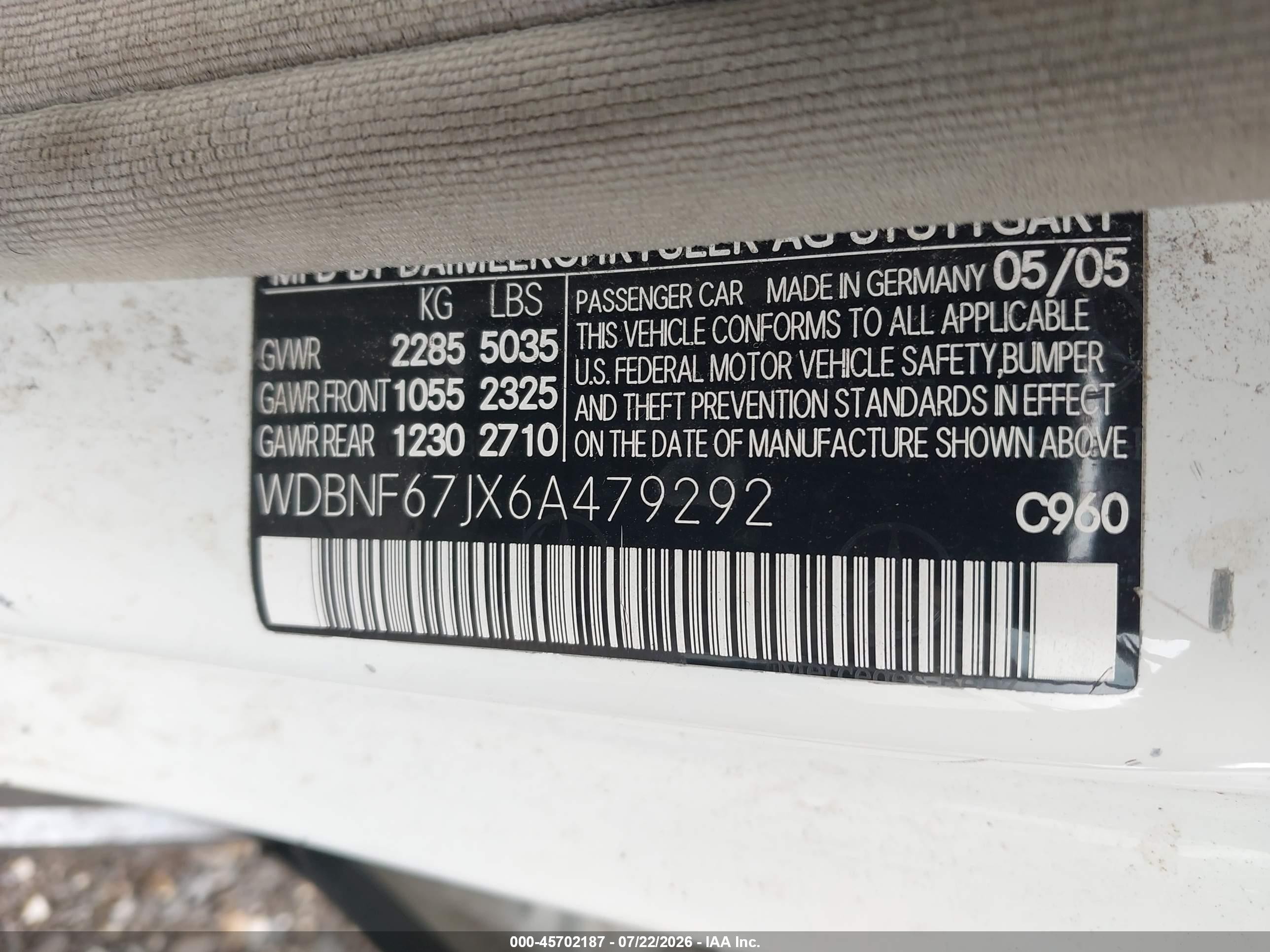 2006 Mercedes-benz S 350   White vin: WDBNF67JX6A479292