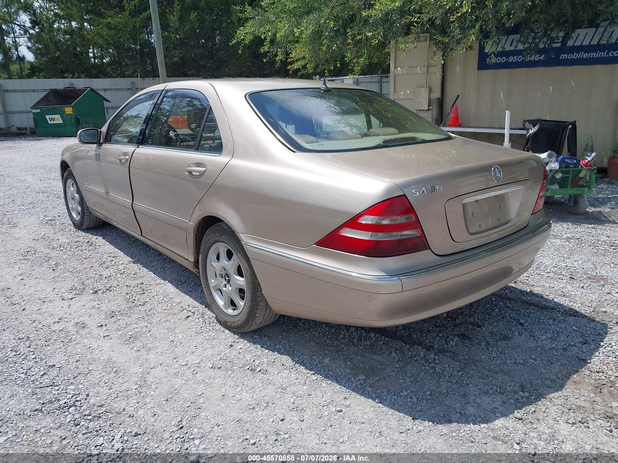 2001 Mercedes-benz S 430   Gold vin: WDBNG70J01A167746