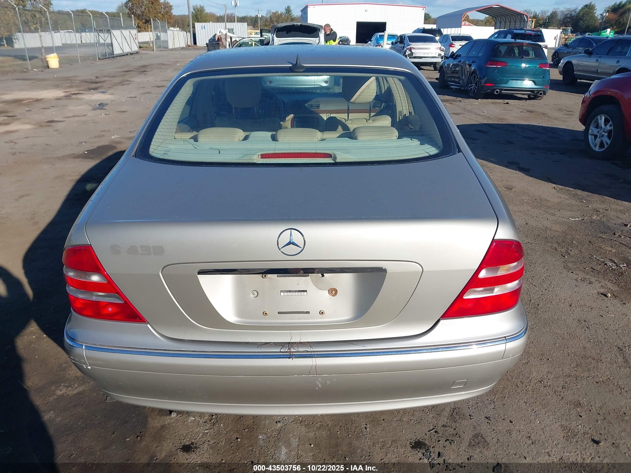 2000 Mercedes-benz S 430   Cream vin: WDBNG70J1YA039137