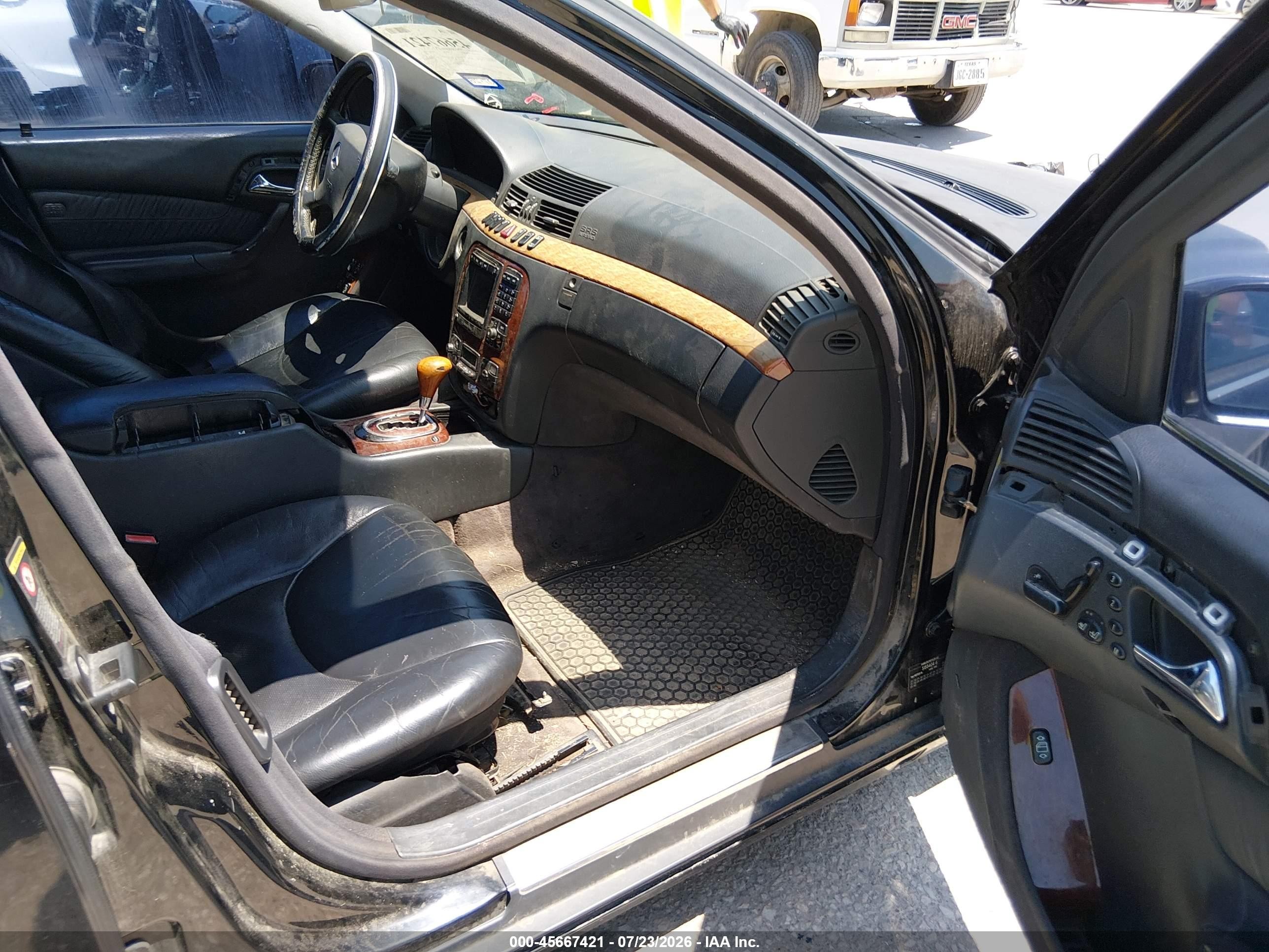 2001 Mercedes-benz S 430   Black vin: WDBNG70J31A155168