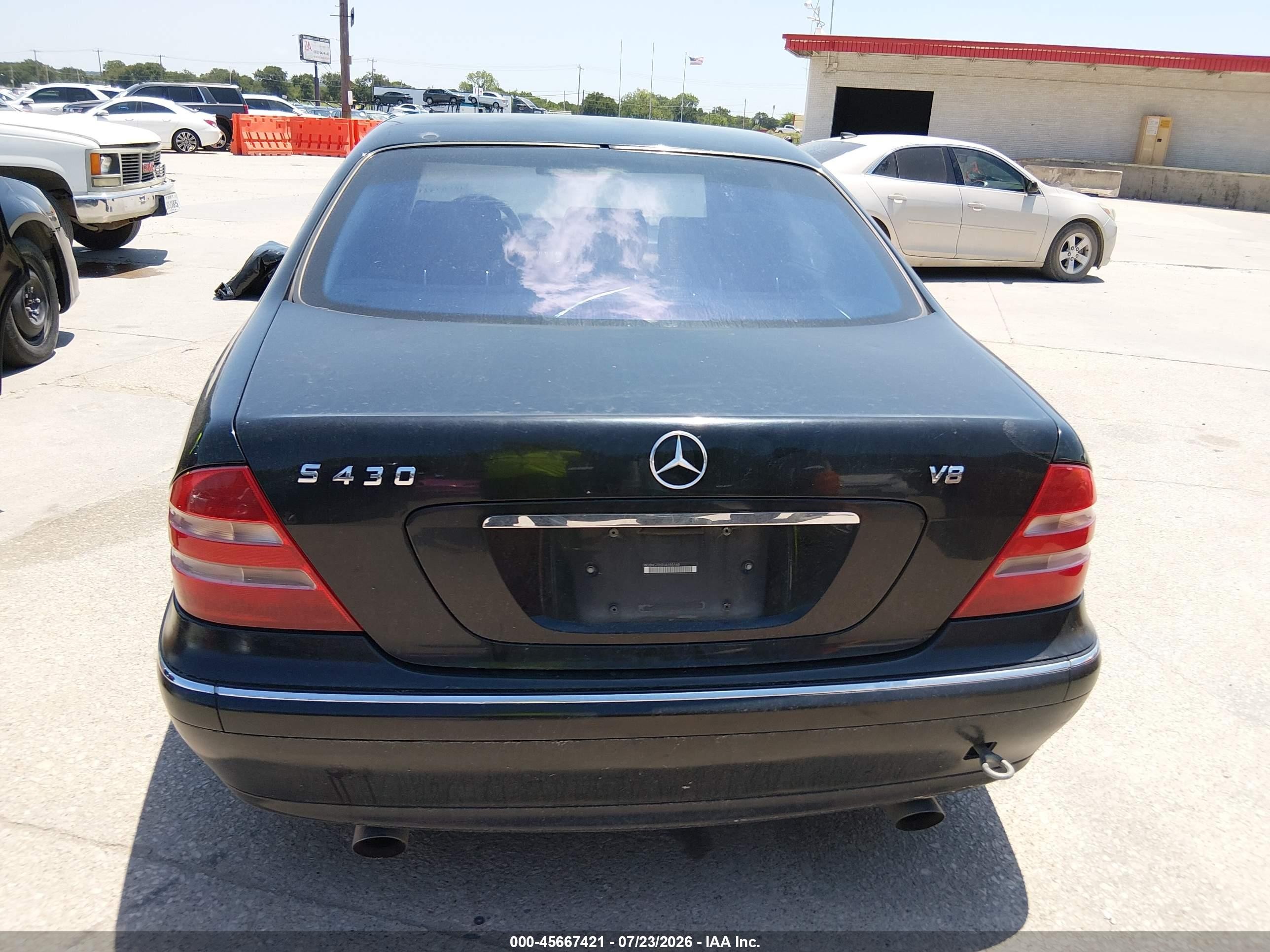 2001 Mercedes-benz S 430   Black vin: WDBNG70J31A155168
