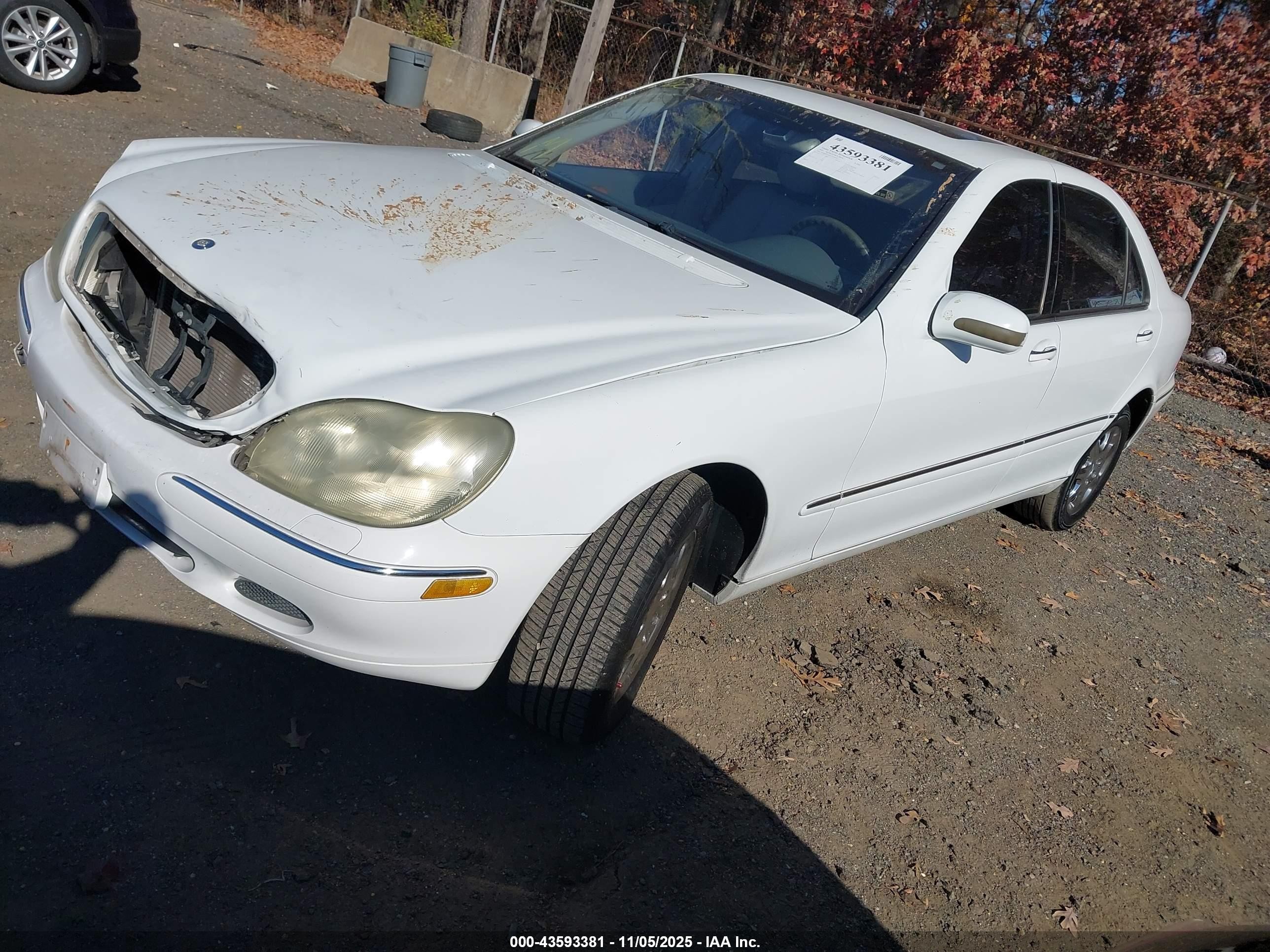 2001 Mercedes-benz S 430   White vin: WDBNG70J31A189403