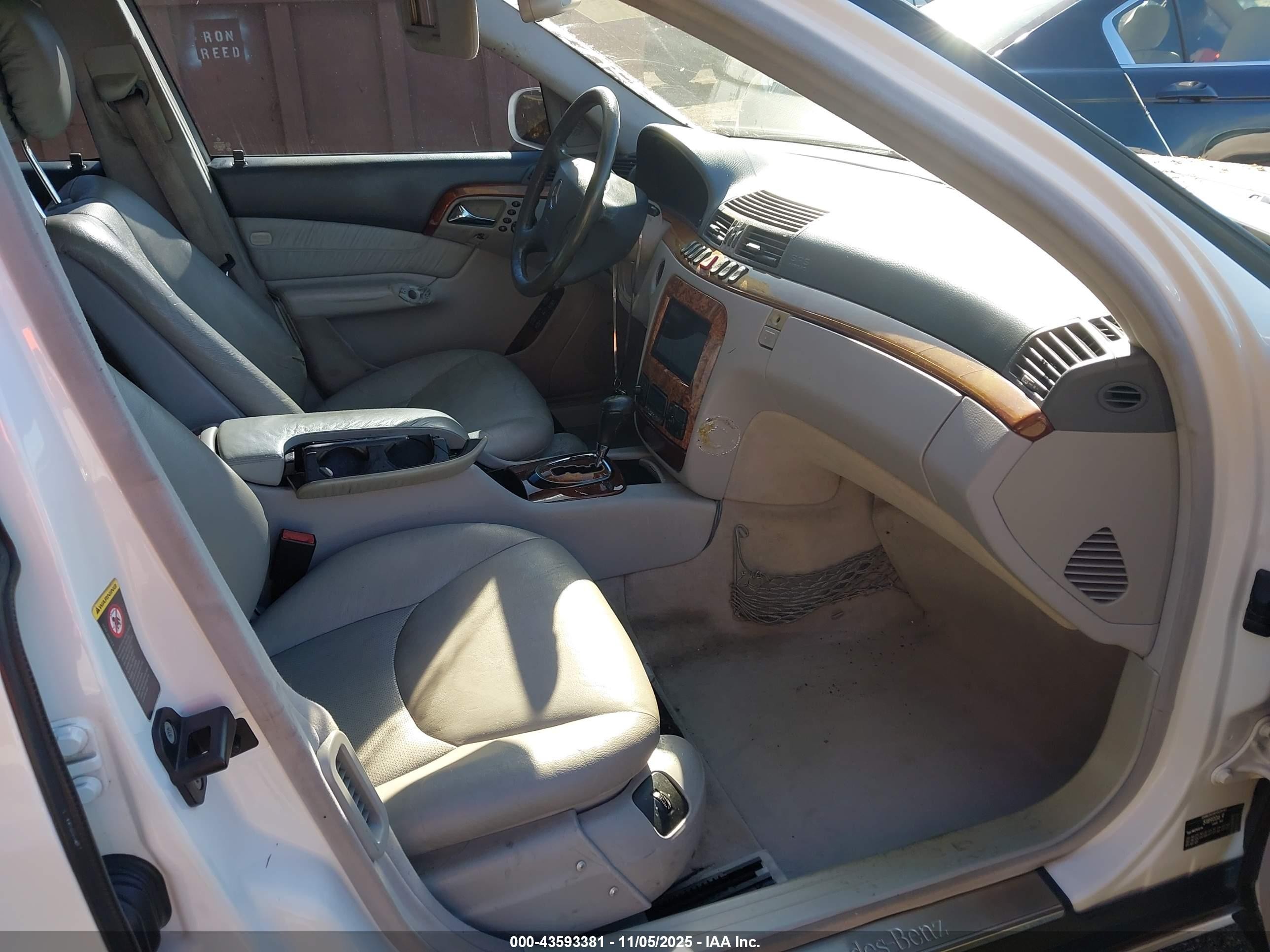 2001 Mercedes-benz S 430   White vin: WDBNG70J31A189403