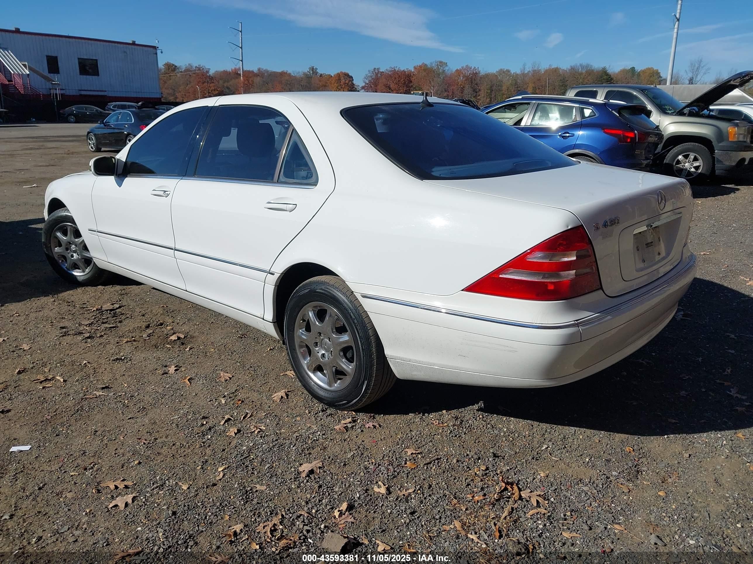 2001 Mercedes-benz S 430   White vin: WDBNG70J31A189403