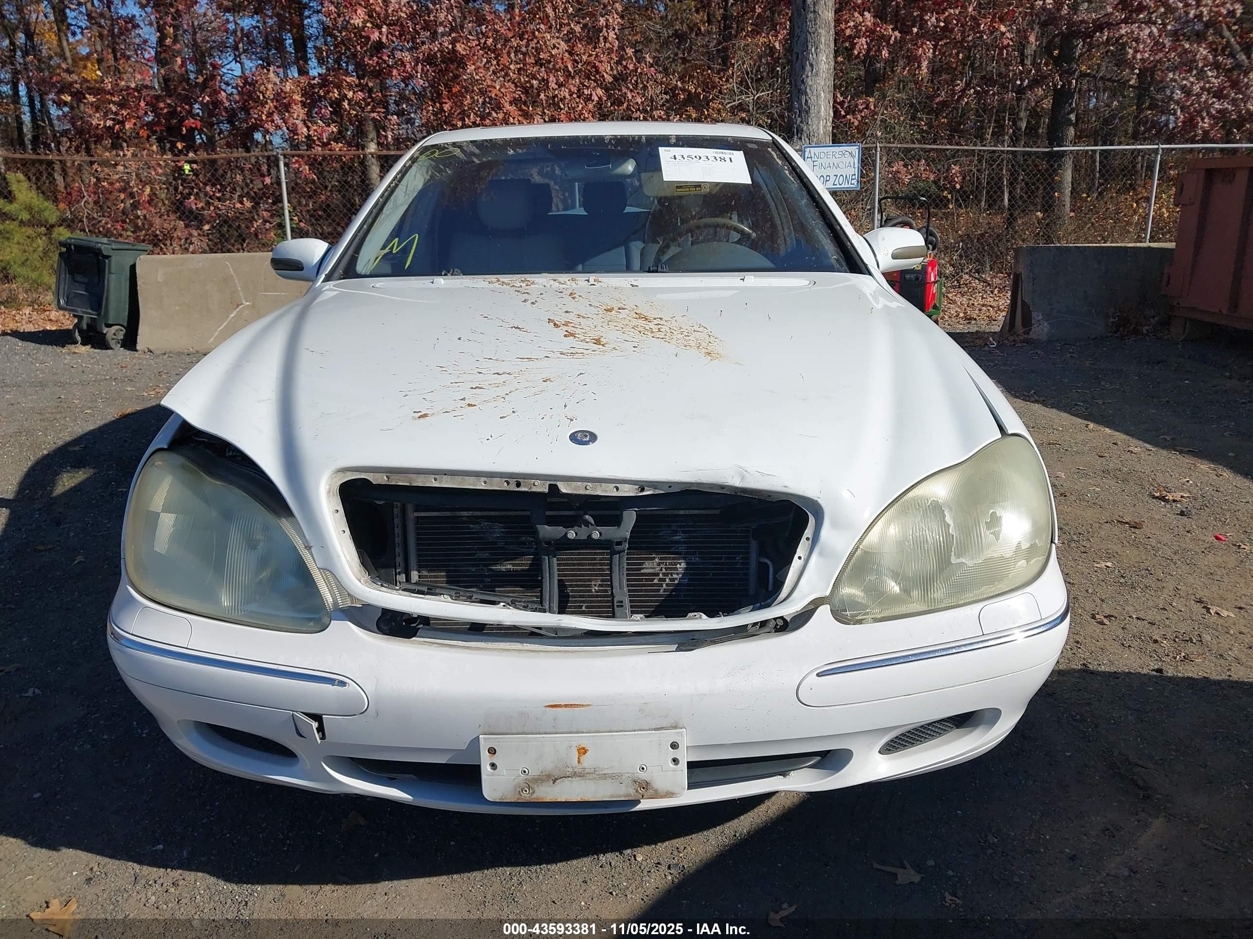 2001 Mercedes-benz S 430   White vin: WDBNG70J31A189403