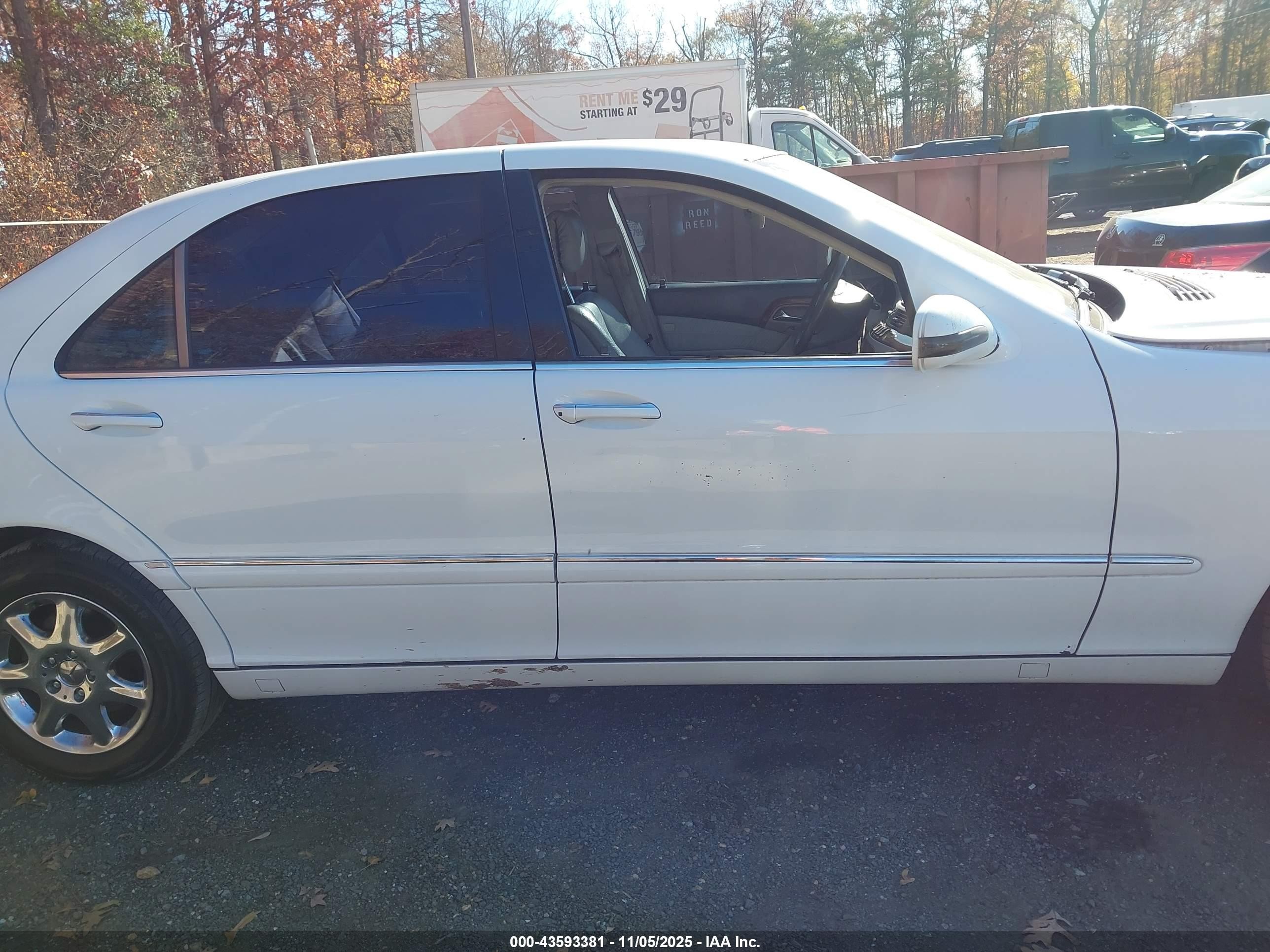 2001 Mercedes-benz S 430   White vin: WDBNG70J31A189403