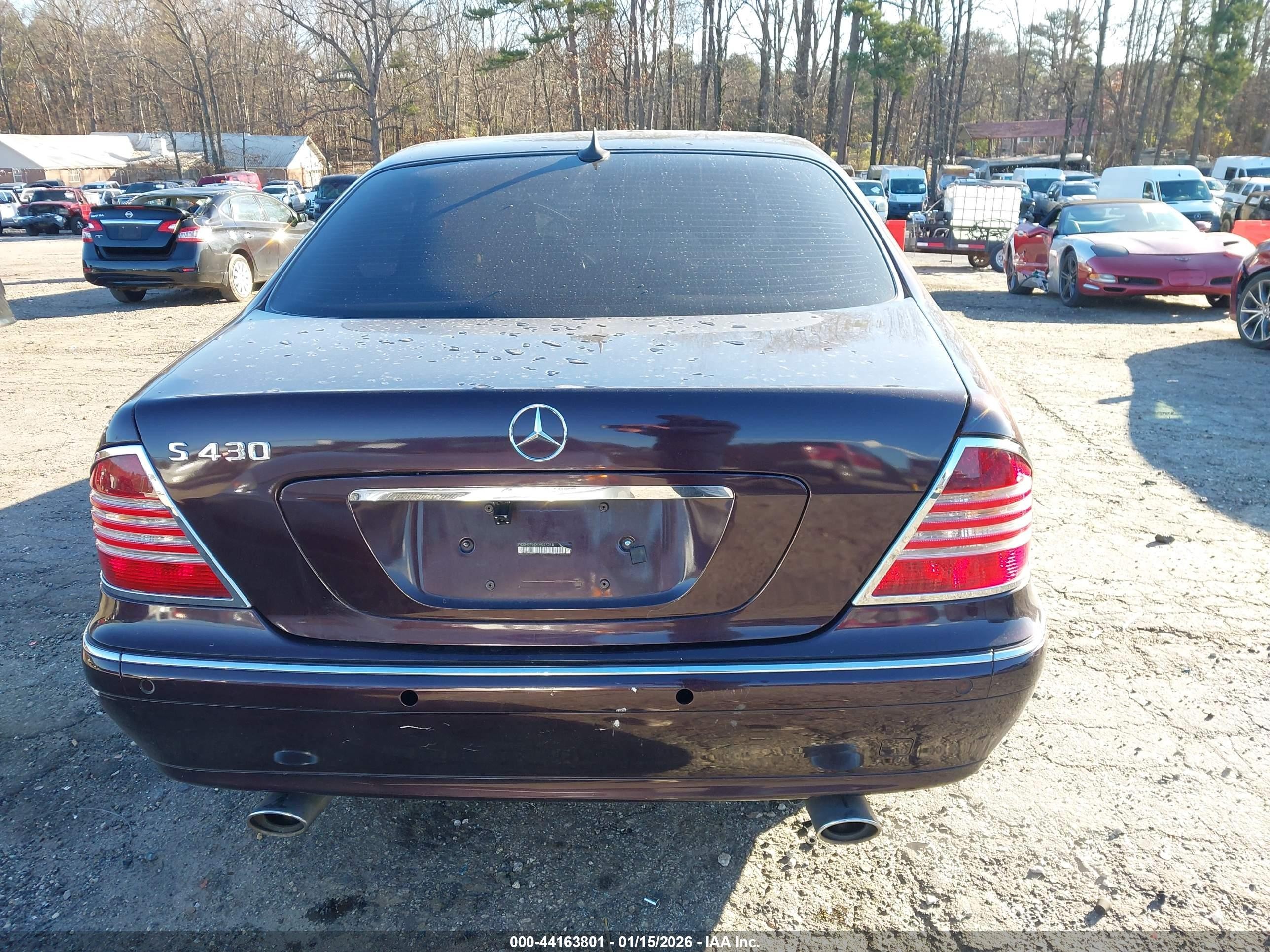 2000 Mercedes-benz S 430   Purple vin: WDBNG70J3YA037518
