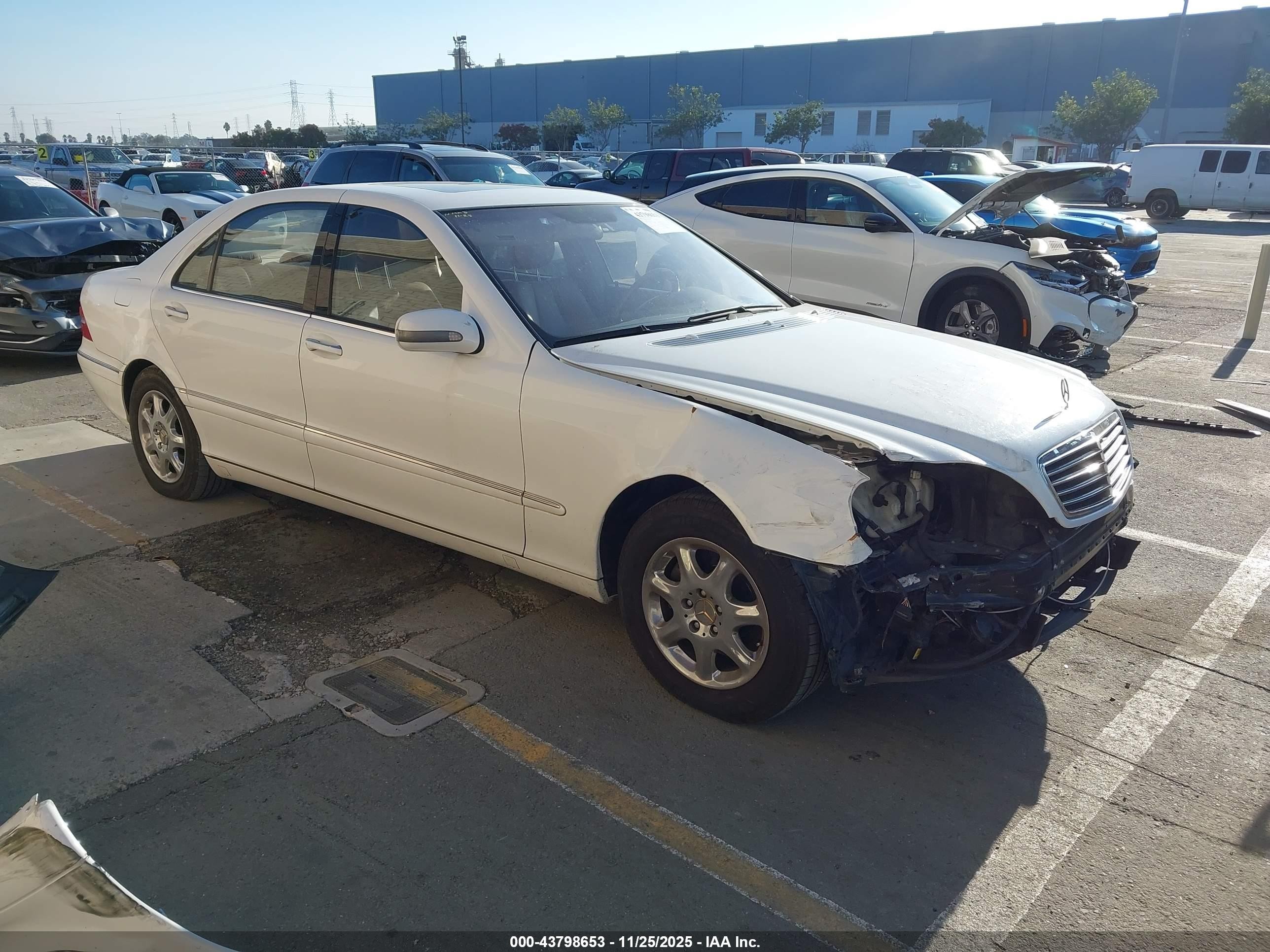 2001 Mercedes-benz S 430   Белый vin: WDBNG70J41A177633