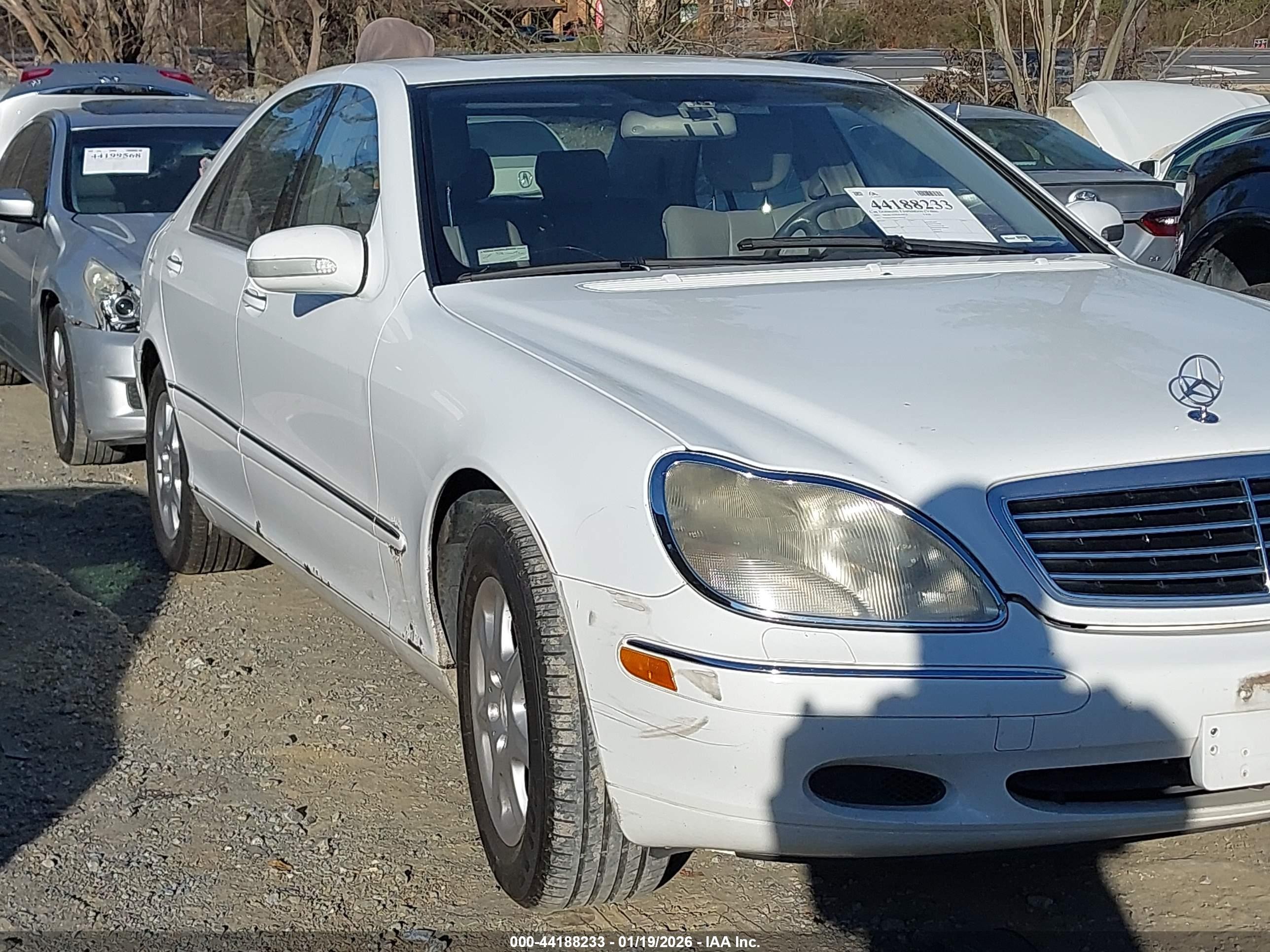2001 Mercedes-benz S 430   Белый vin: WDBNG70J41A181536