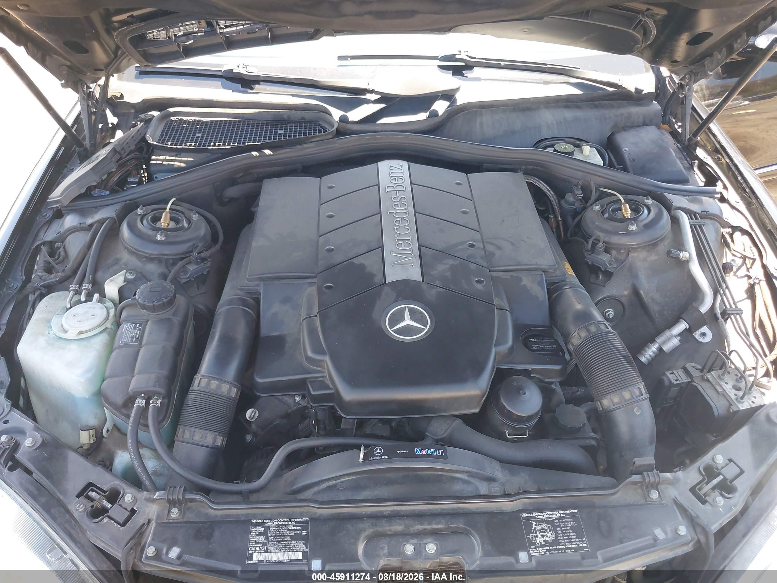 2003 Mercedes-benz S 430 Черный vin: WDBNG70J83A368586