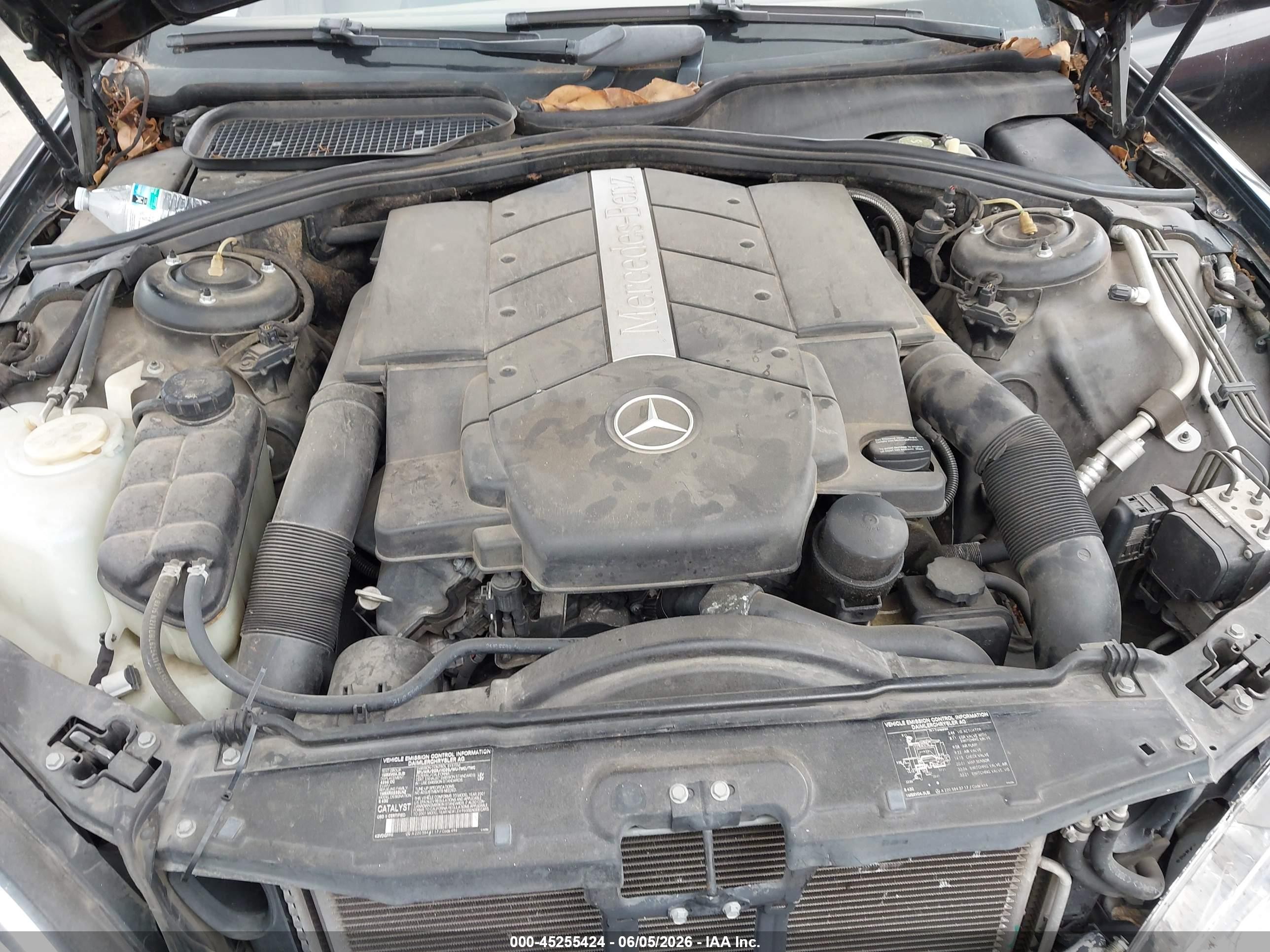 2001 Mercedes-benz S 430 Black vin: WDBNG70J91A193178