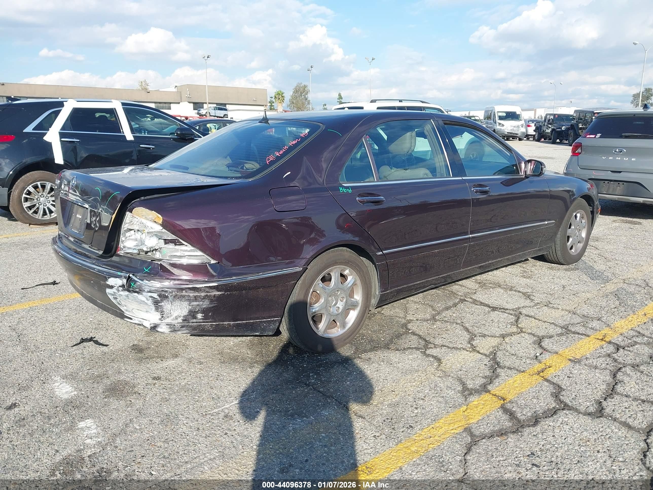 2000 Mercedes-benz S 430   Purple vin: WDBNG70J9YA089445