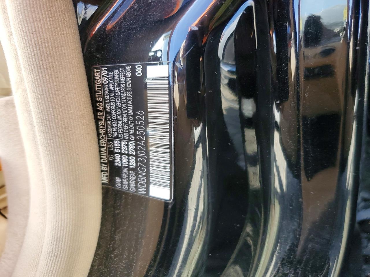 2002 Mercedes-benz S 55 Amg Black vin: WDBNG73J02A250526