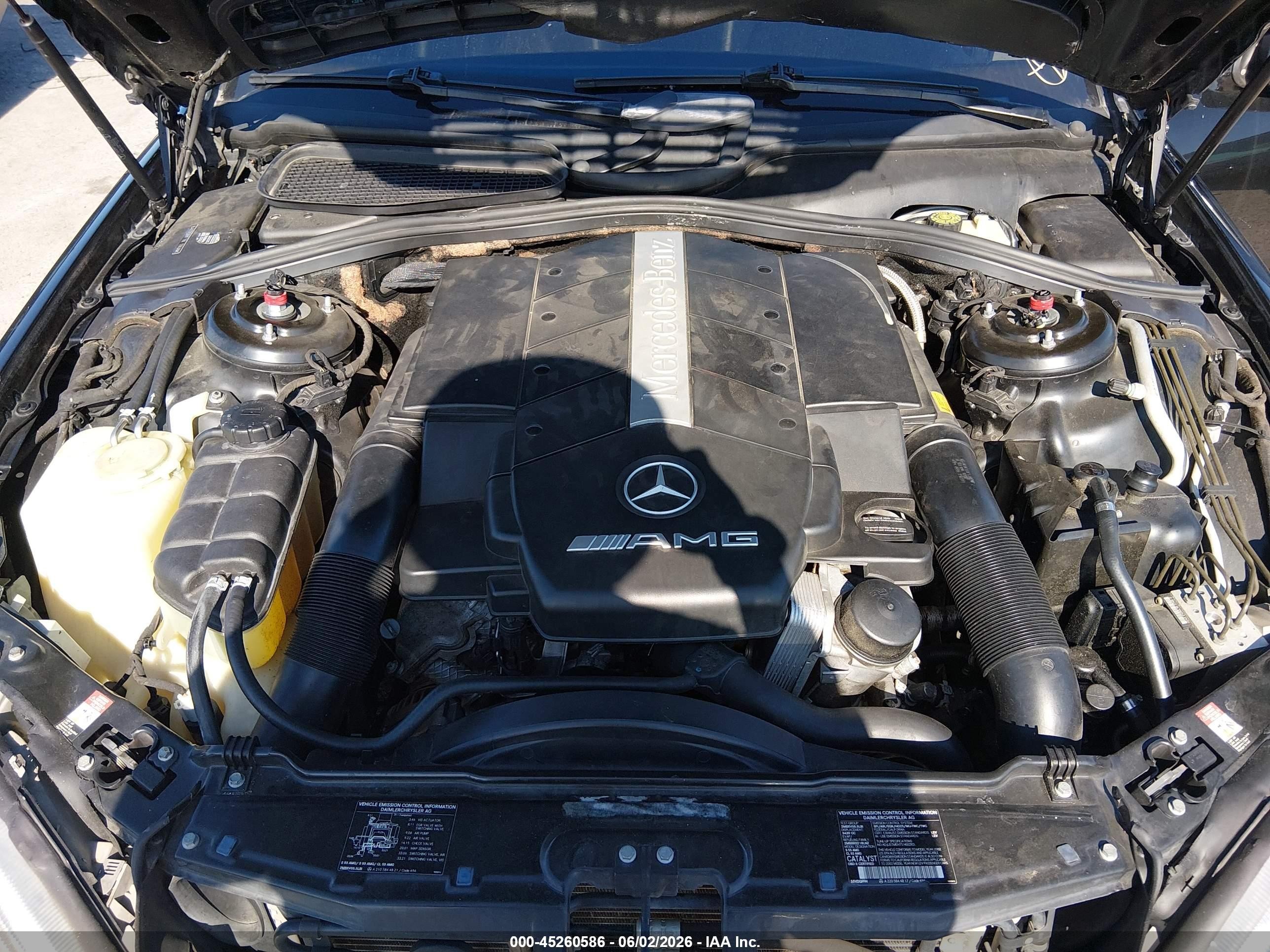 2002 Mercedes-benz S 55 Amg   Black vin: WDBNG73J02A254205