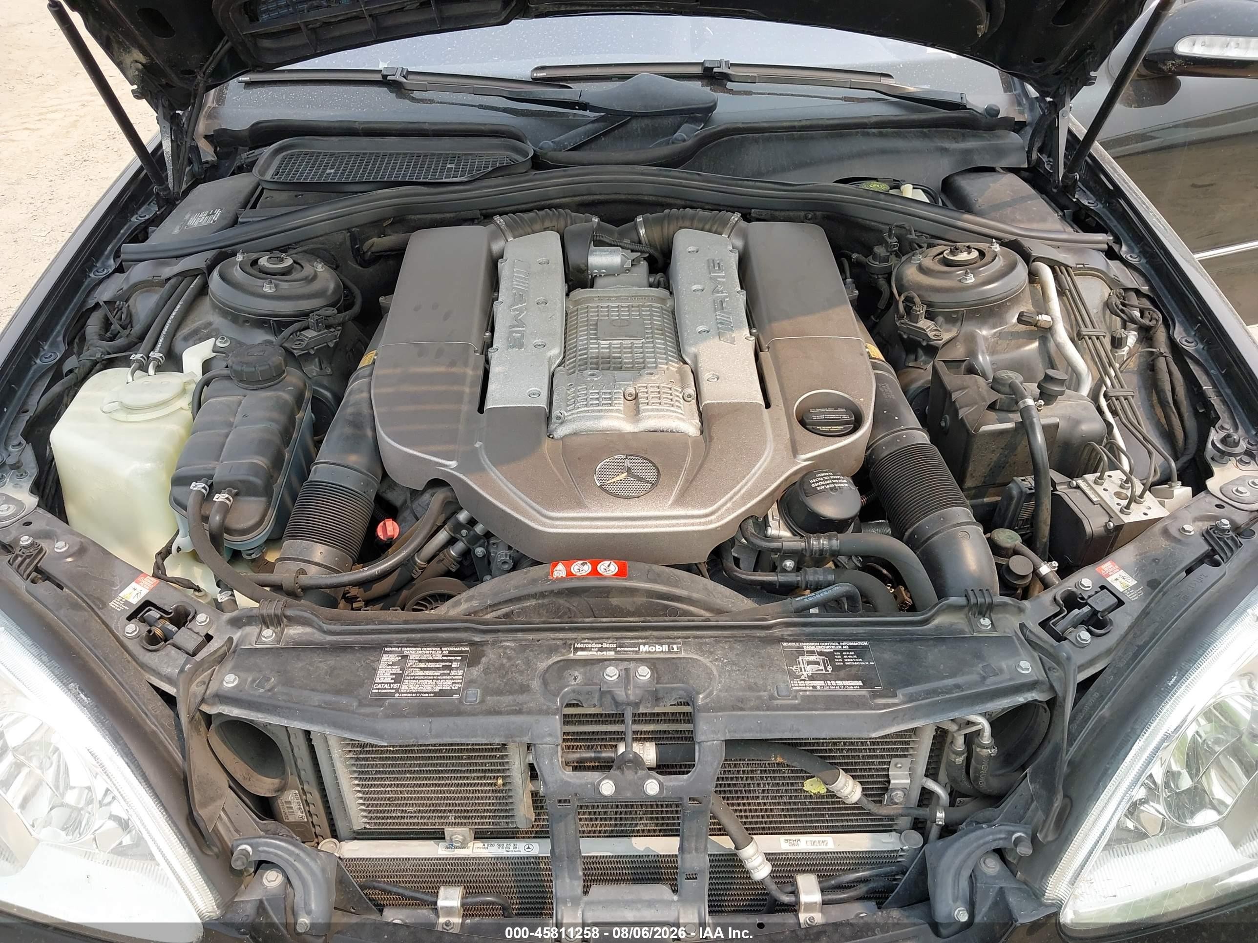 2005 Mercedes-benz S 55 Amg   Черный vin: WDBNG74J05A453175