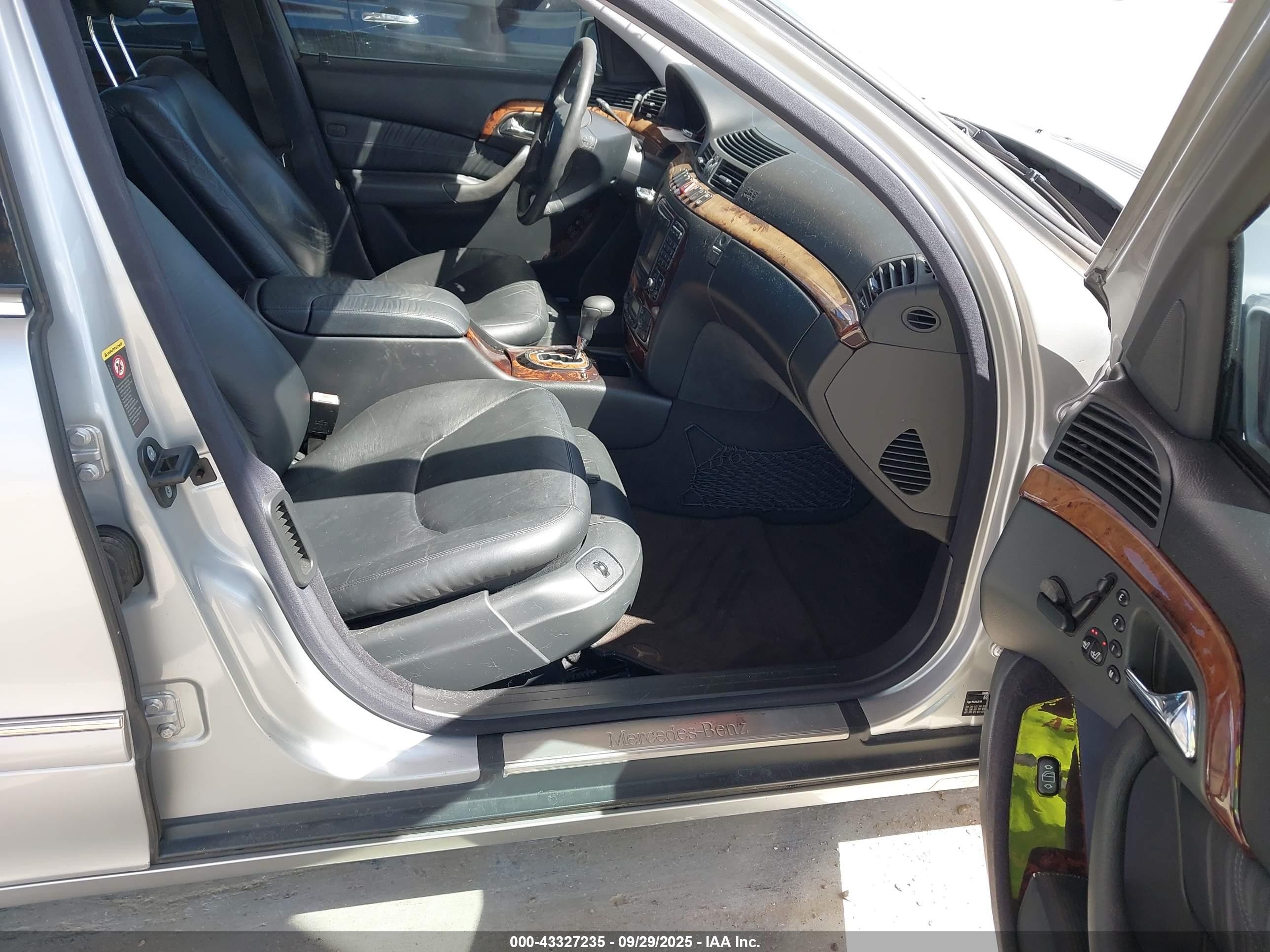 2001 Mercedes-benz S 500   Silver vin: WDBNG75J01A213892