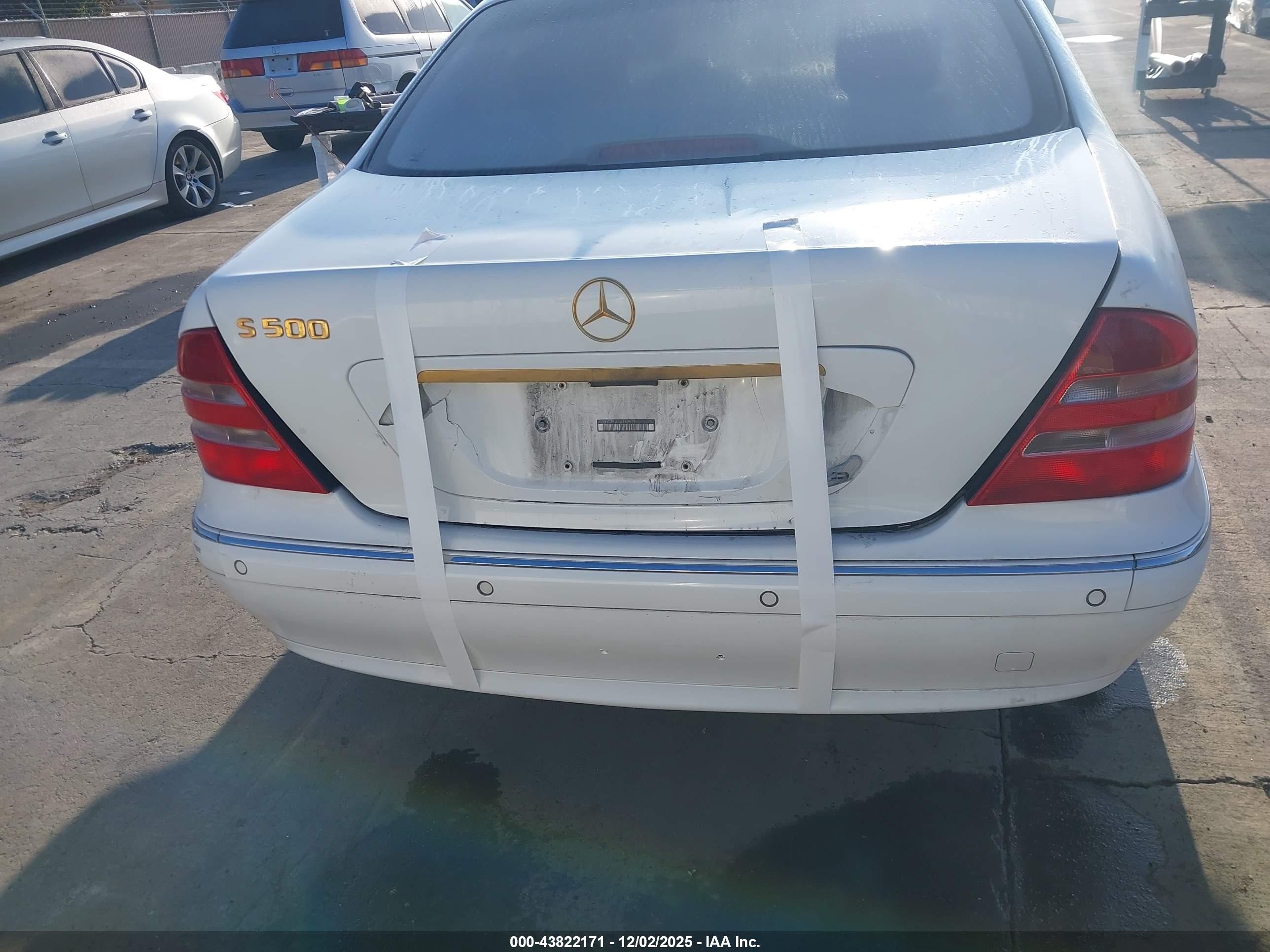 2001 Mercedes-benz S 500   White vin: WDBNG75J41A169623