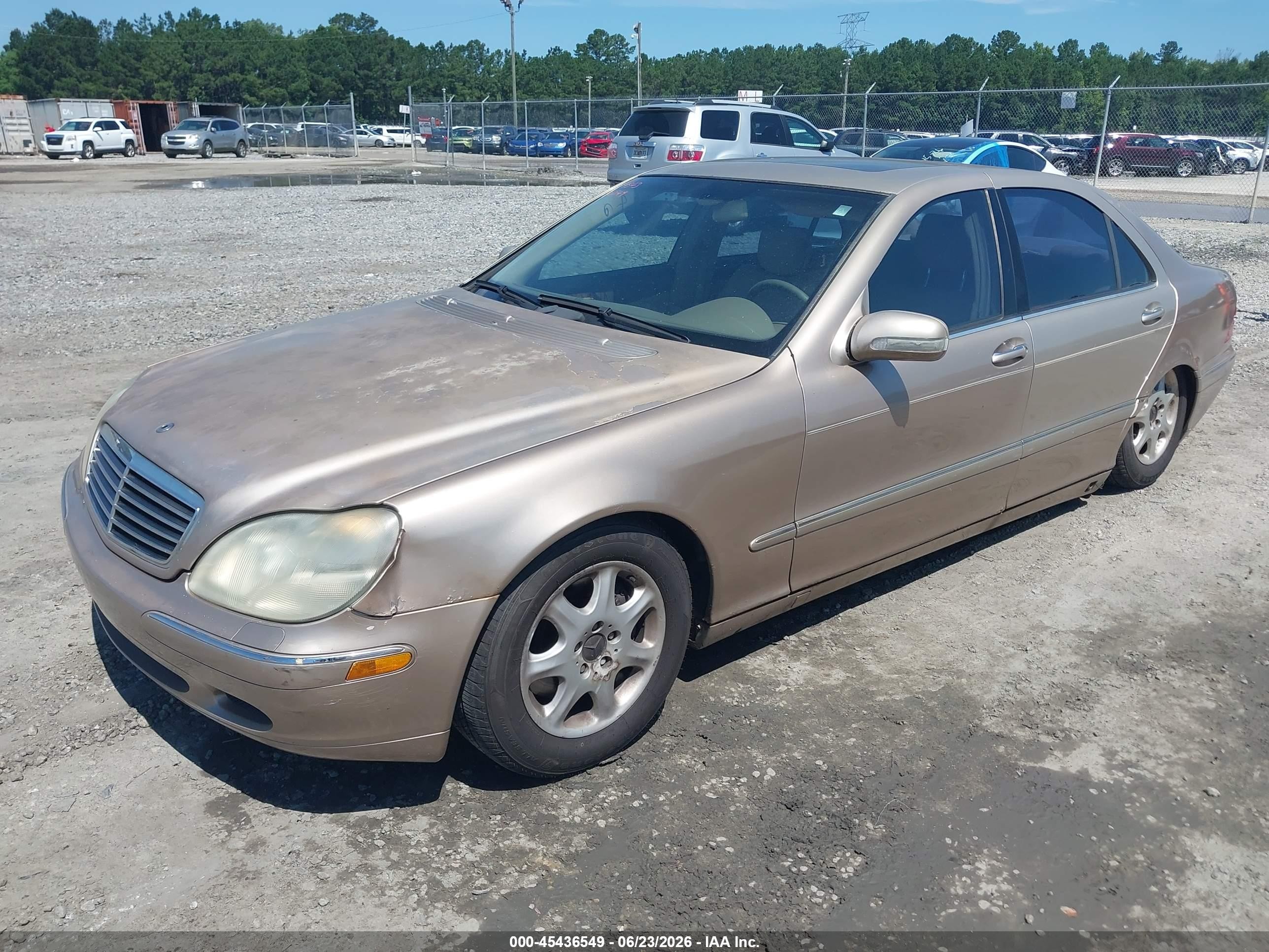 2000 Mercedes-benz S 500   Золотой vin: WDBNG75J4YA130377