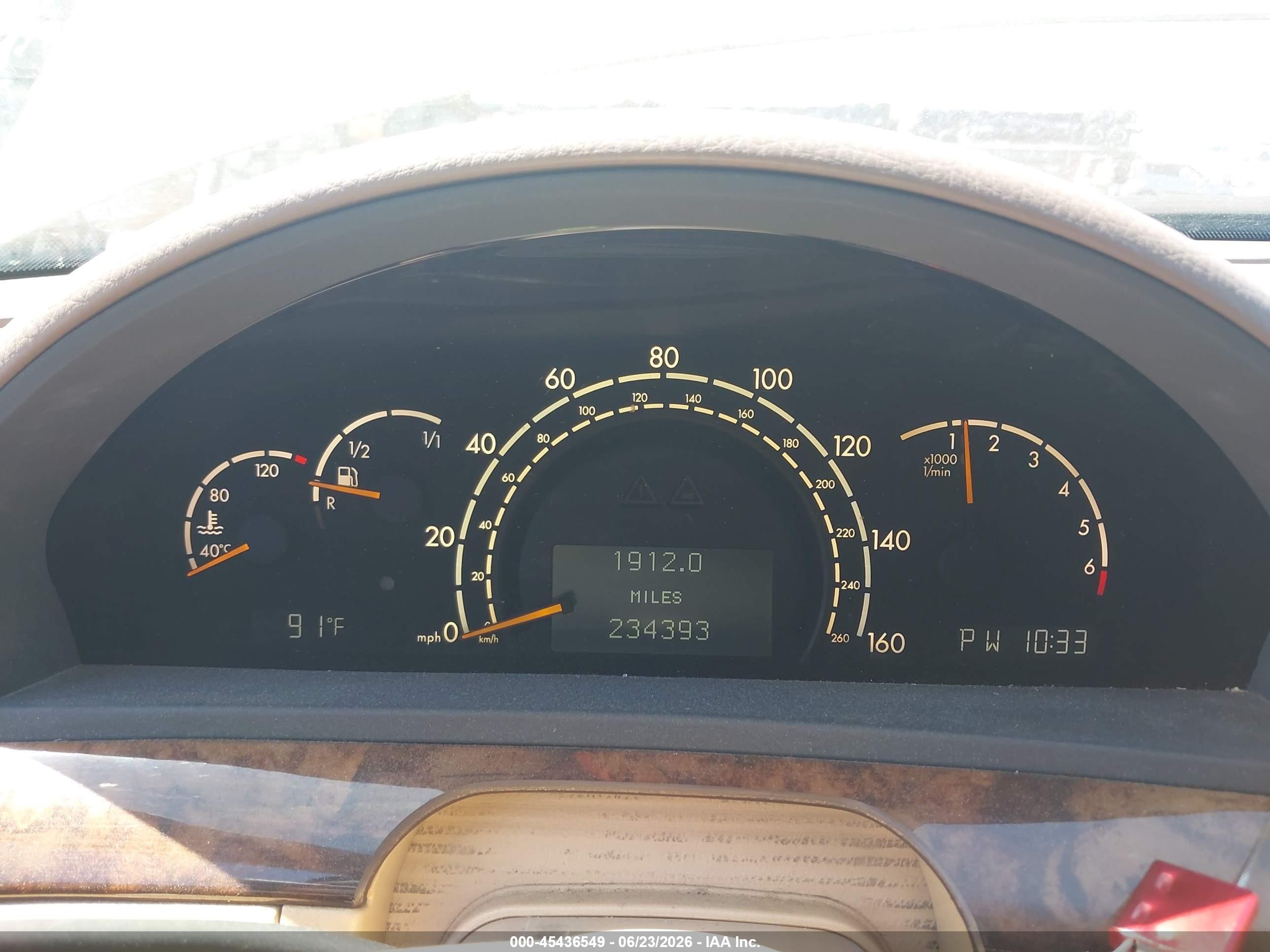 2000 Mercedes-benz S 500   Золотой vin: WDBNG75J4YA130377