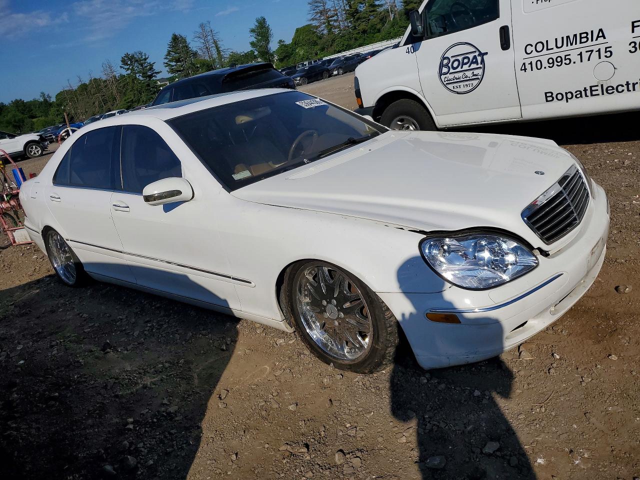 2001 Mercedes-benz S 500 White vin: WDBNG75J61A214092