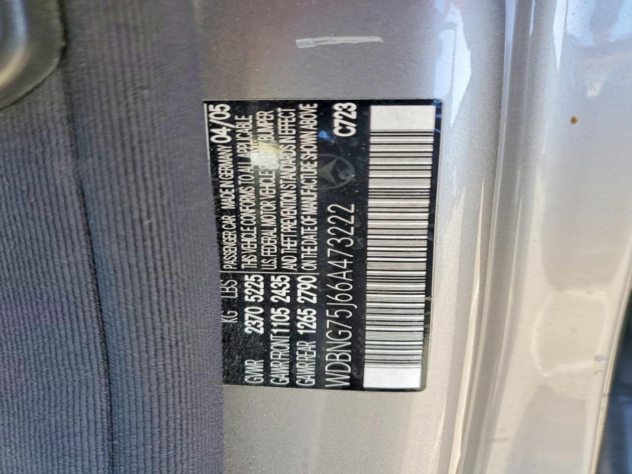 2006 Mercedes-benz S 500 Серебряный vin: WDBNG75J66A473222