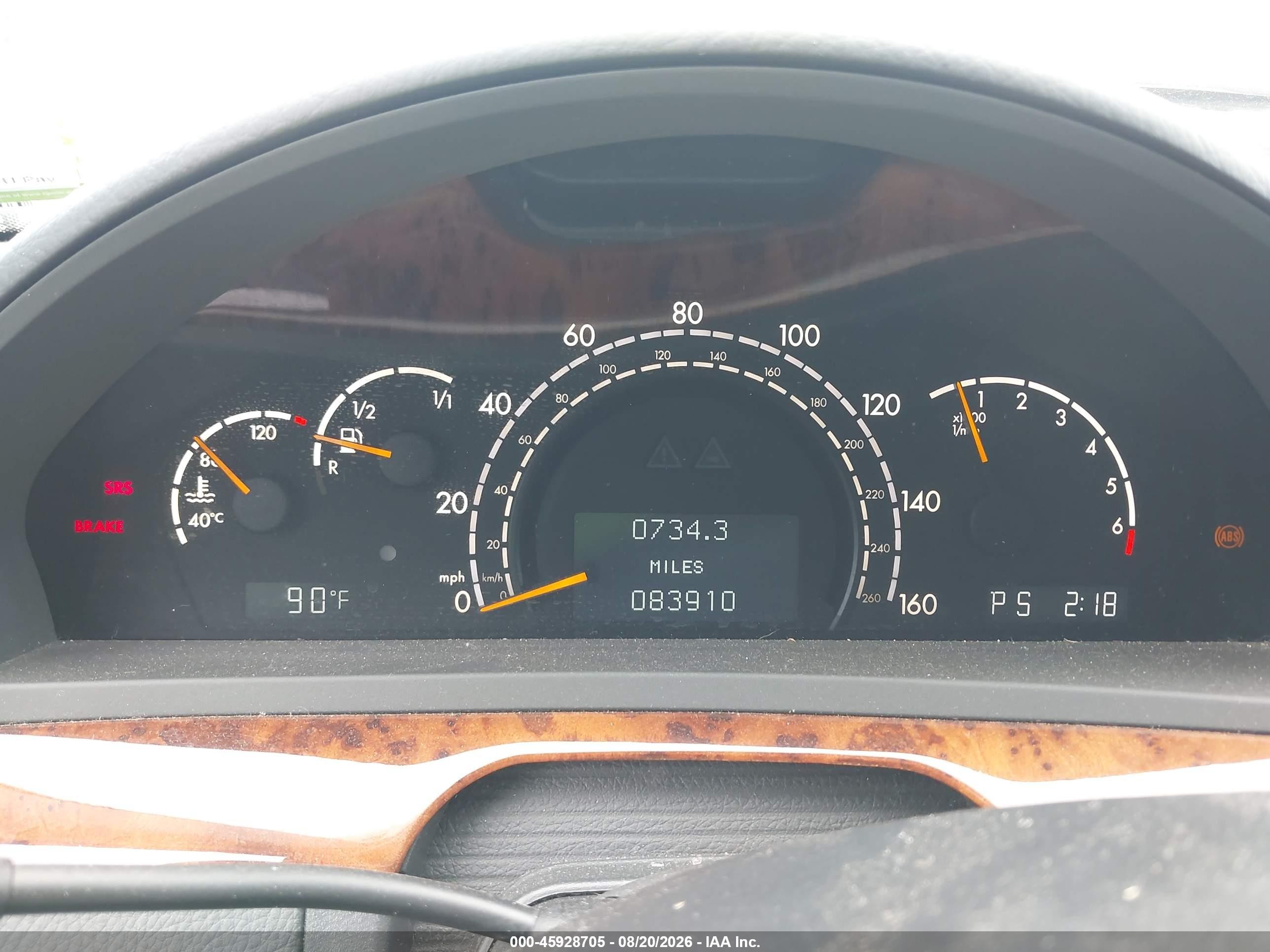2002 Mercedes-benz S 500   Белый vin: WDBNG75J82A279494