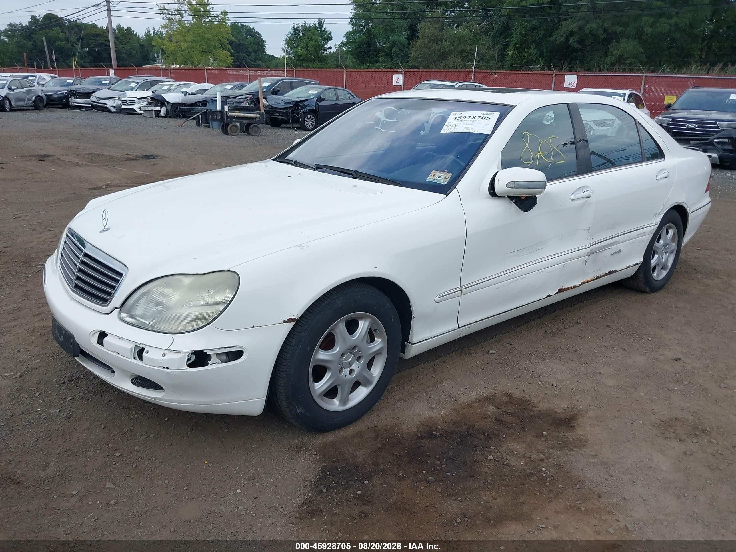 2002 Mercedes-benz S 500   Белый vin: WDBNG75J82A279494