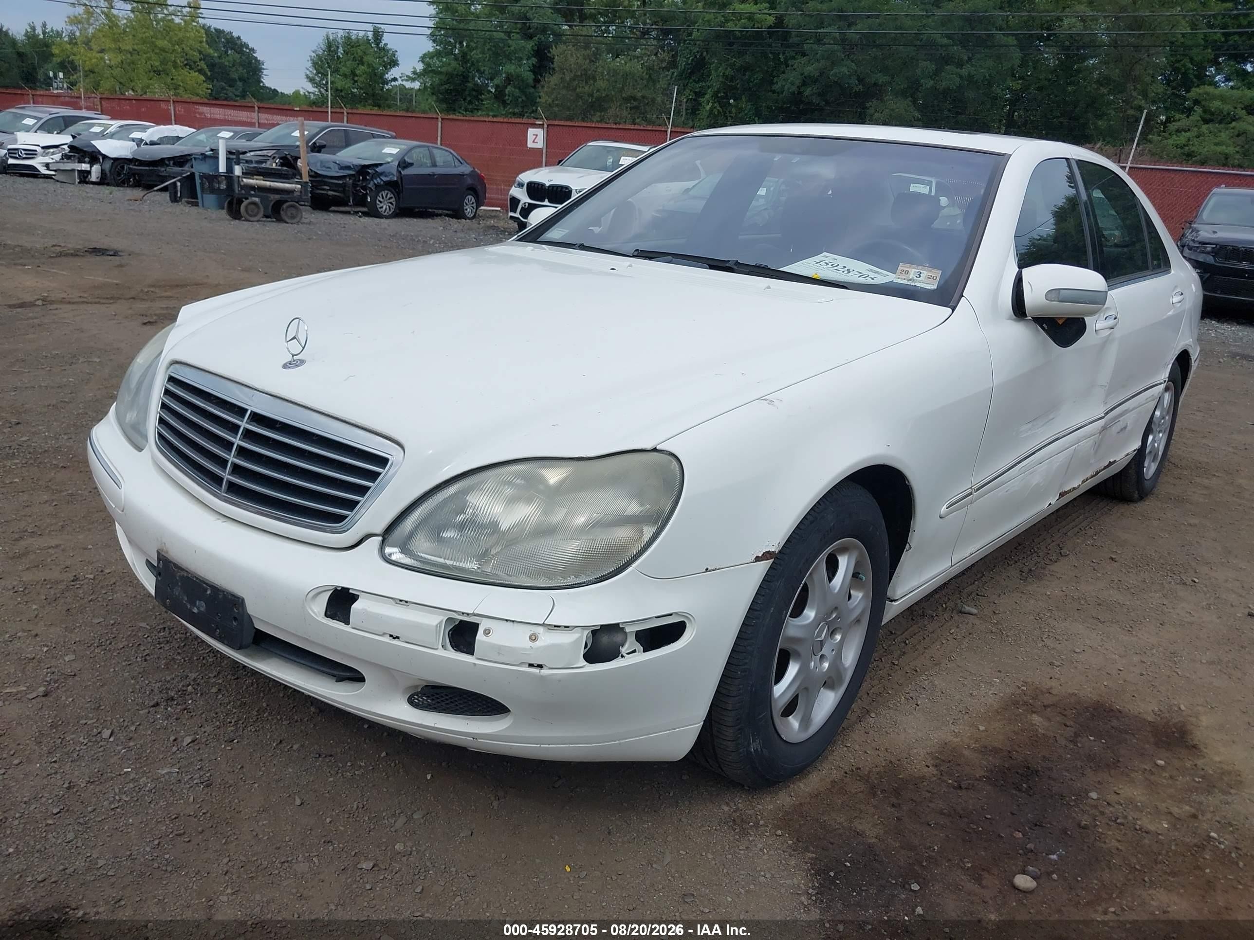 2002 Mercedes-benz S 500   Белый vin: WDBNG75J82A279494