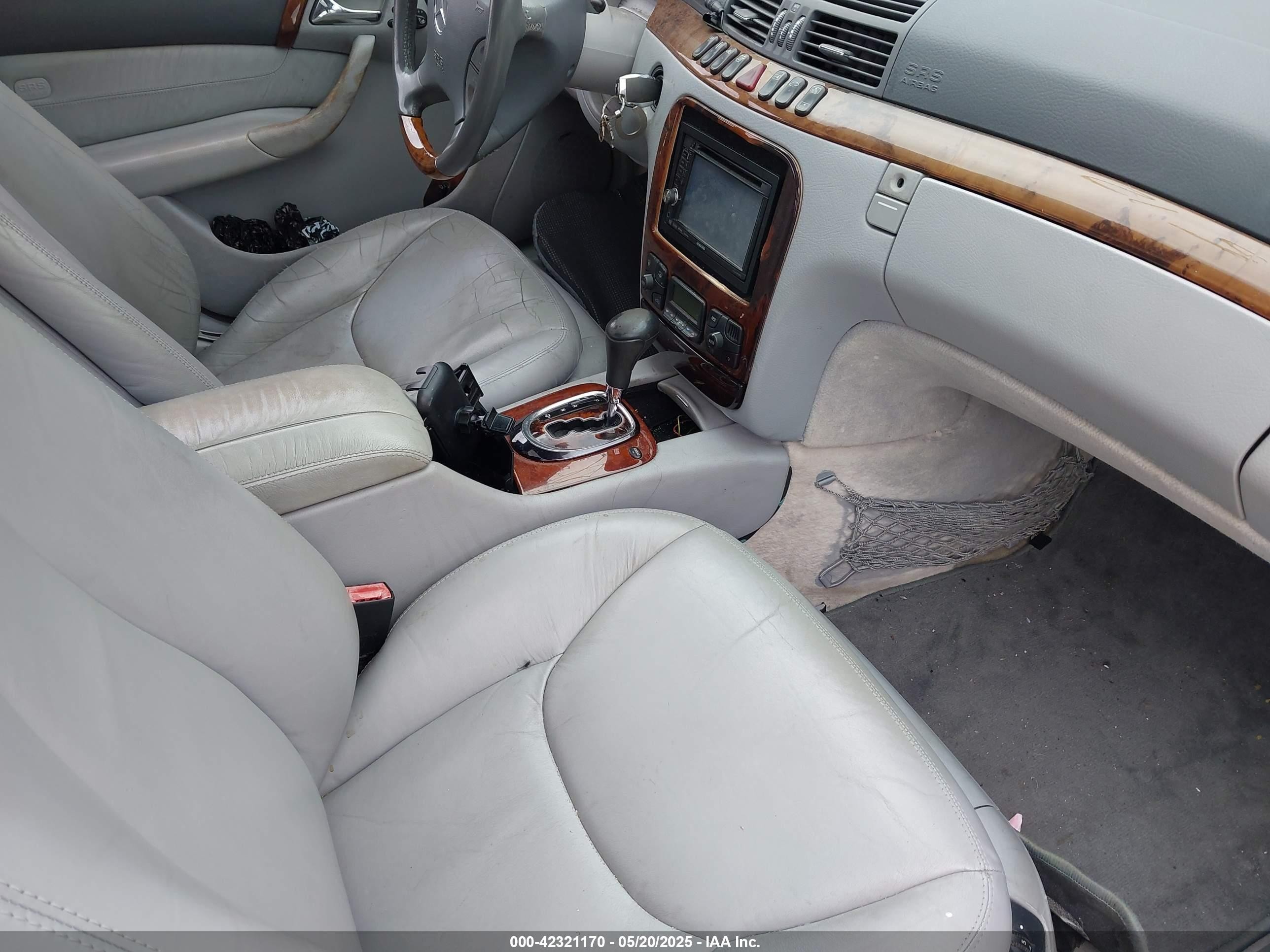 2001 Mercedes-benz S 500   Серебряный vin: WDBNG75J91A174025