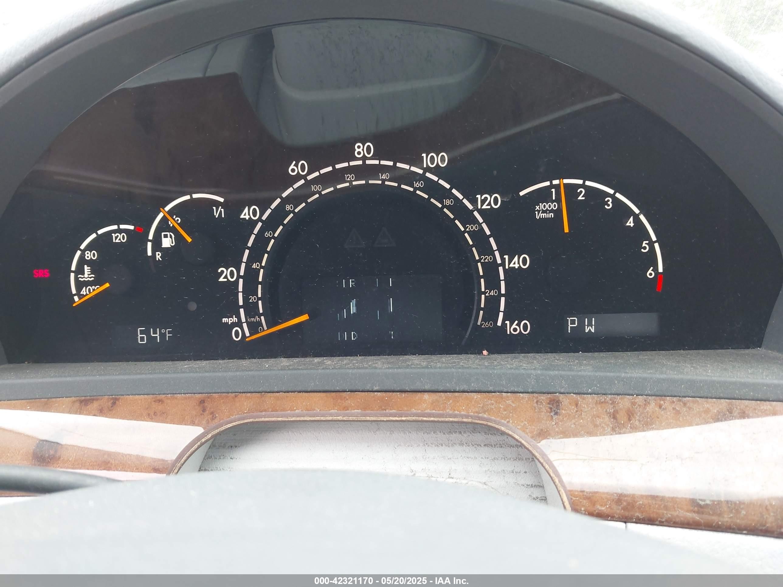 2001 Mercedes-benz S 500   Серебряный vin: WDBNG75J91A174025