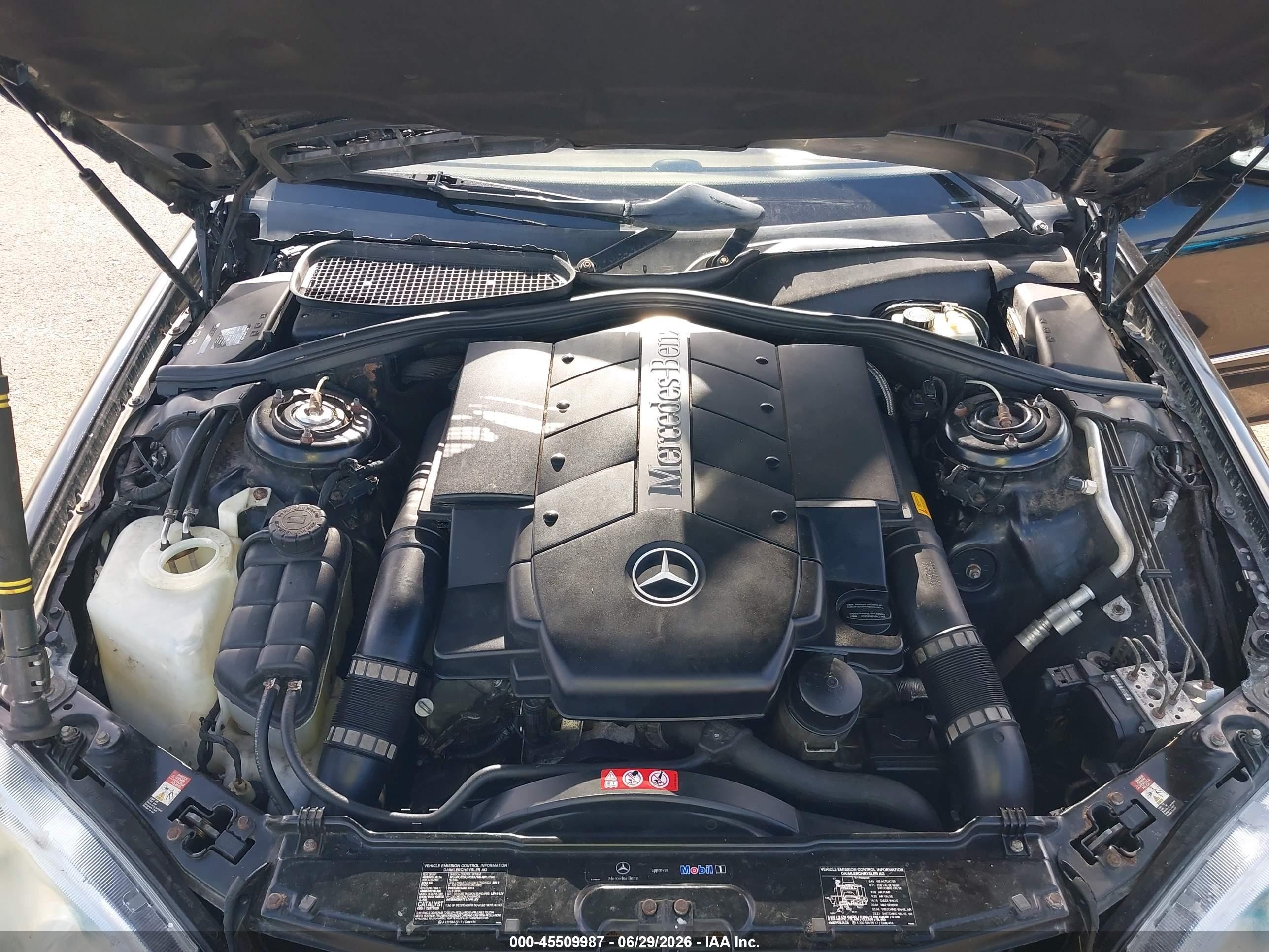 2004 Mercedes-benz S 500   Black vin: WDBNG75J94A426070