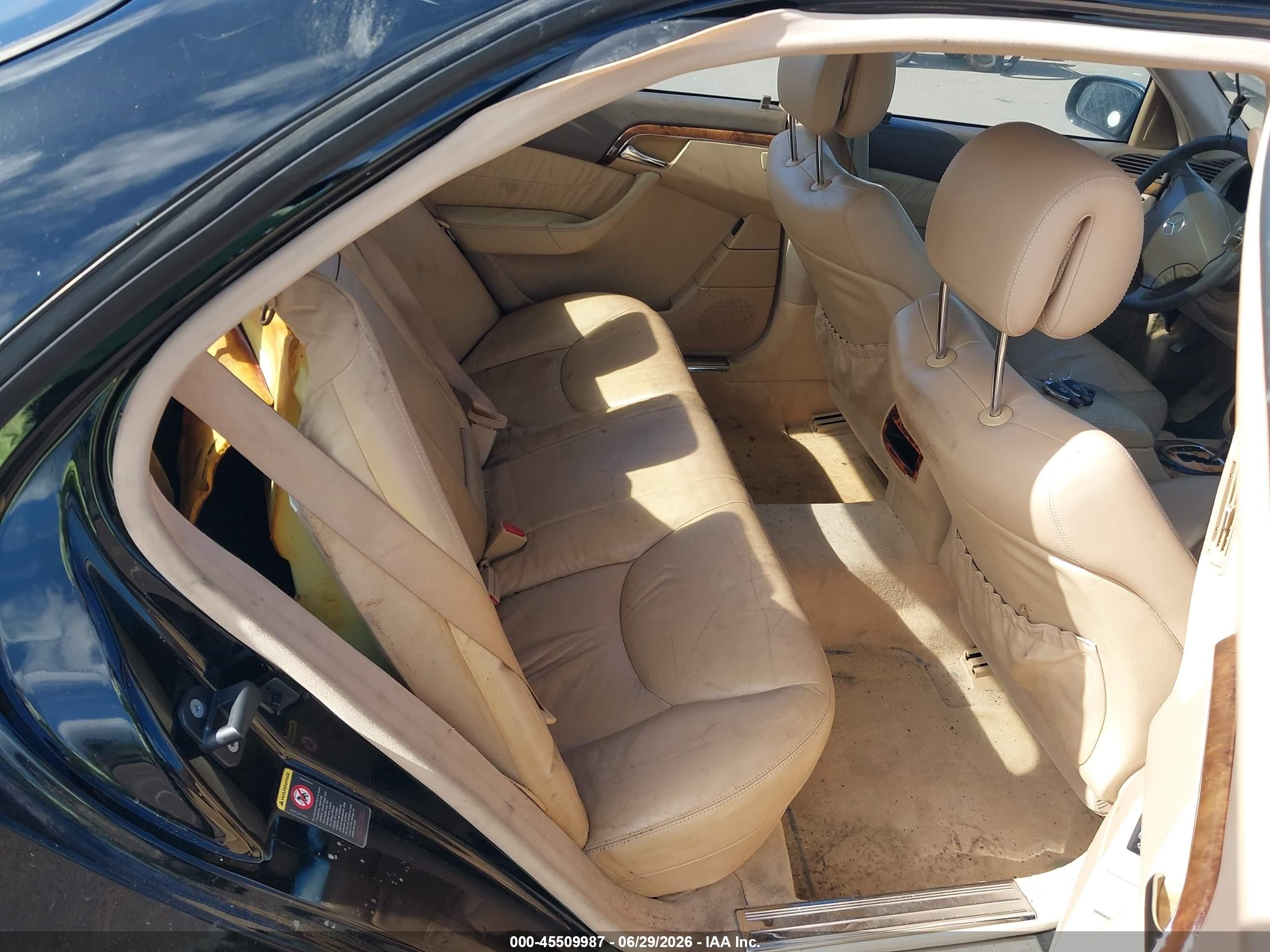 2004 Mercedes-benz S 500   Black vin: WDBNG75J94A426070