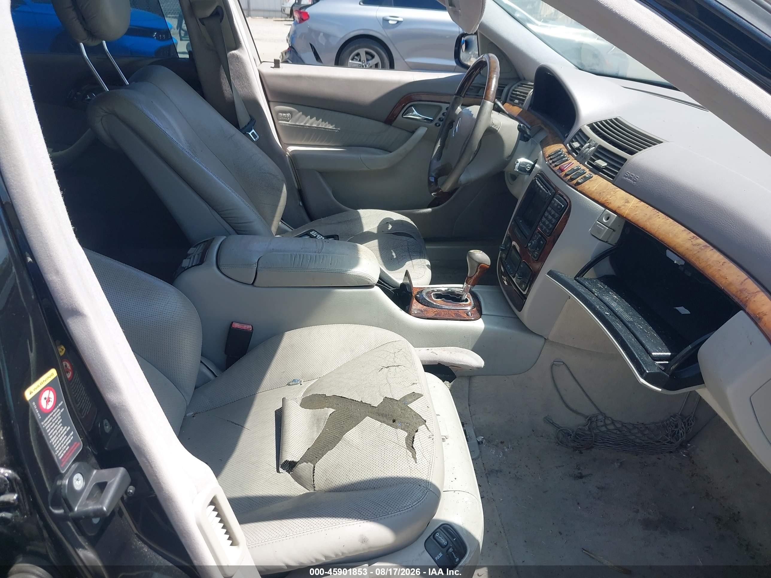 2001 Mercedes-benz S 500   Black vin: WDBNG75JX1A213527