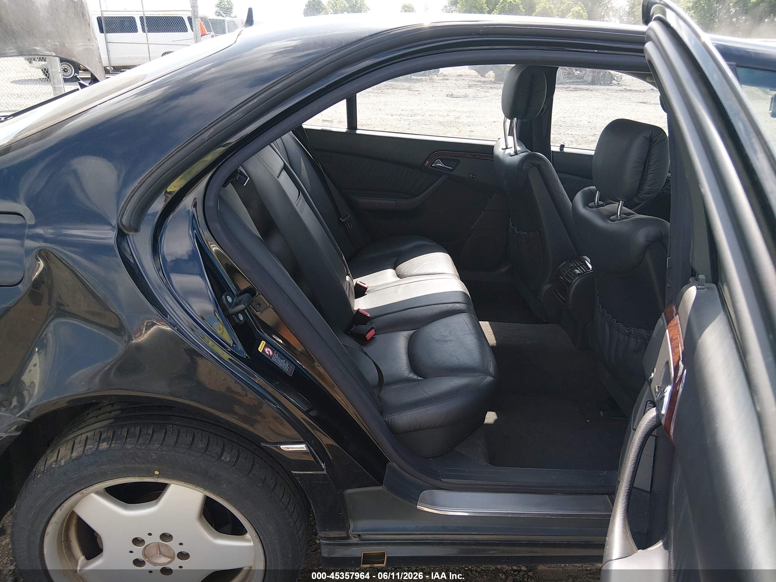 2001 Mercedes-benz S 500   Черный vin: WDBNG75JX1A218565