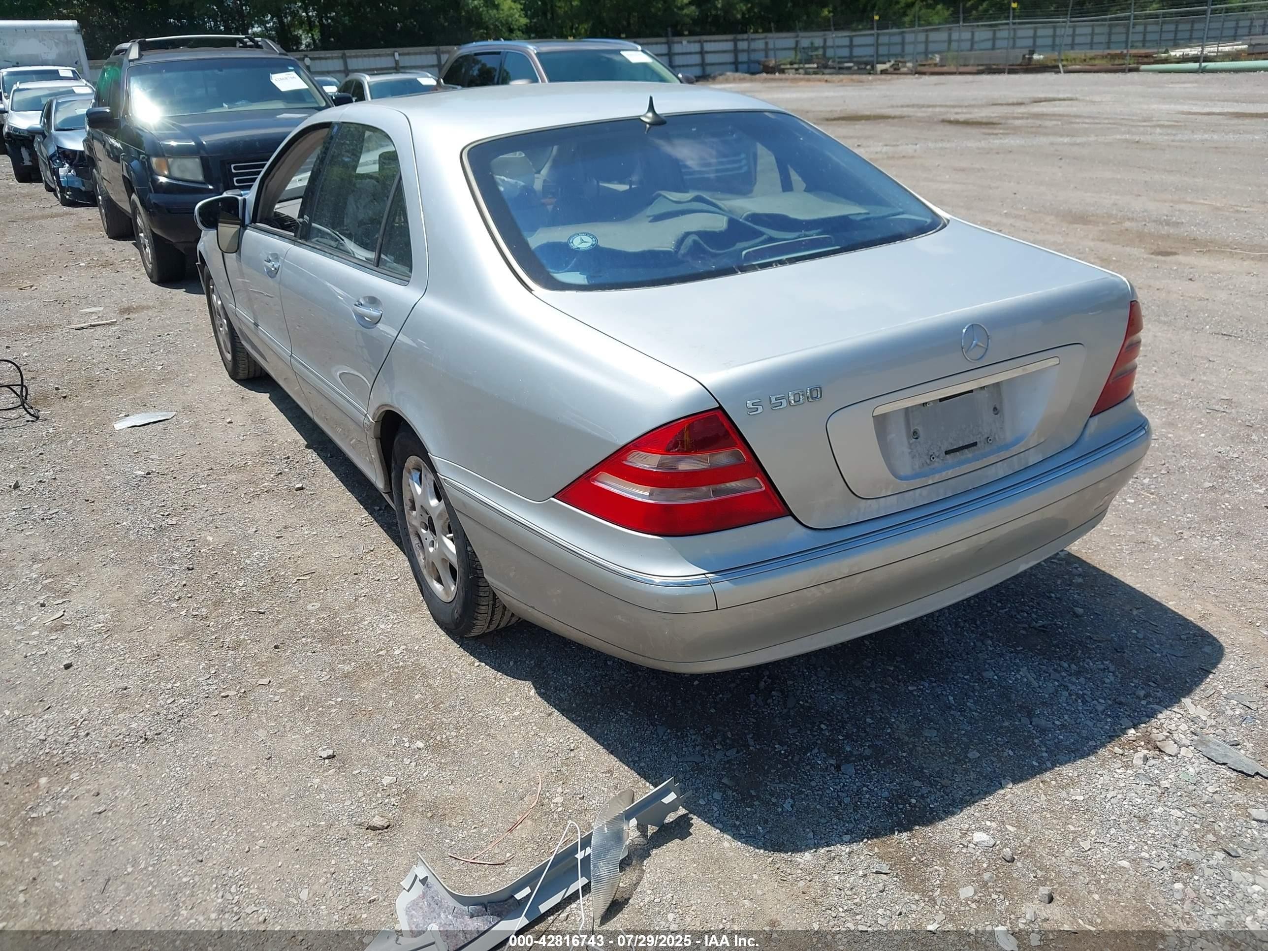 2002 Mercedes-benz S 500   Silver vin: WDBNG75JX2A235089