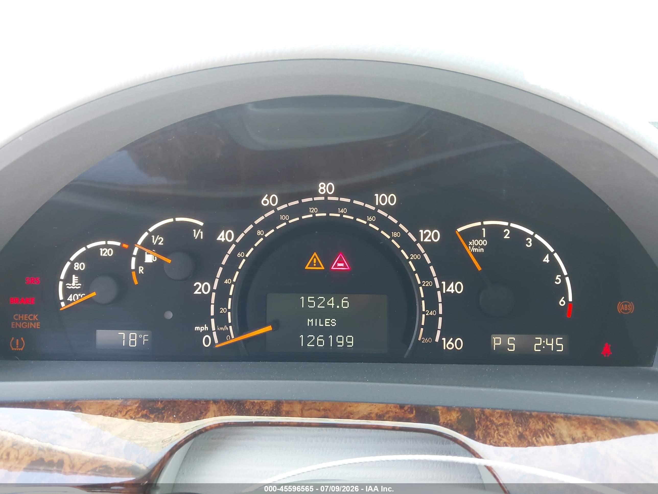 2004 Mercedes-benz S 500 Silver vin: WDBNG75JX4A419886
