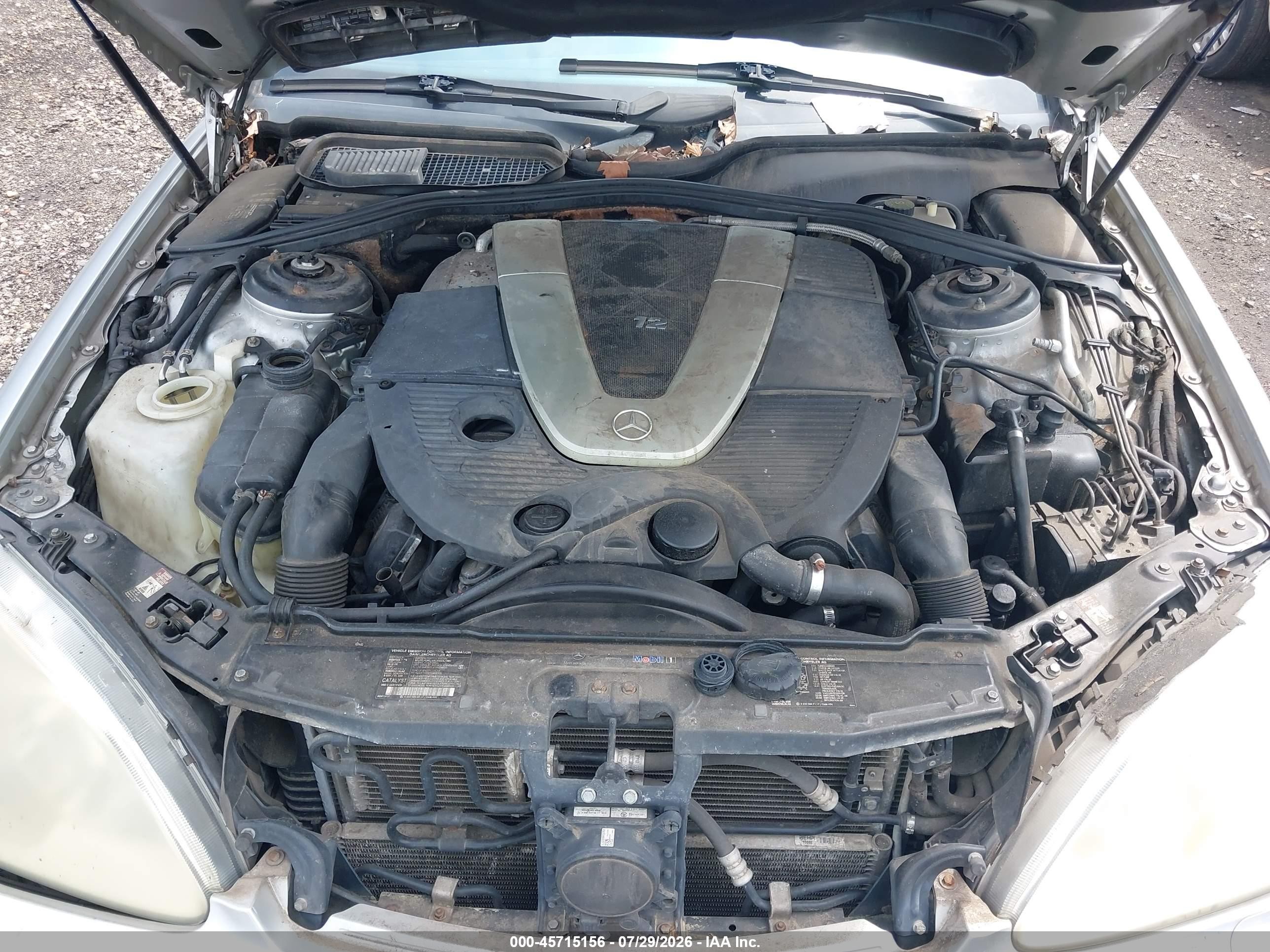 2003 Mercedes-benz S 600   Серебряный vin: WDBNG76J13A334593