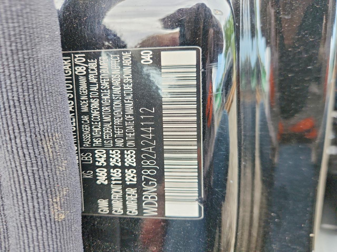 2002 Mercedes-benz S 600 Black vin: WDBNG78J82A244112