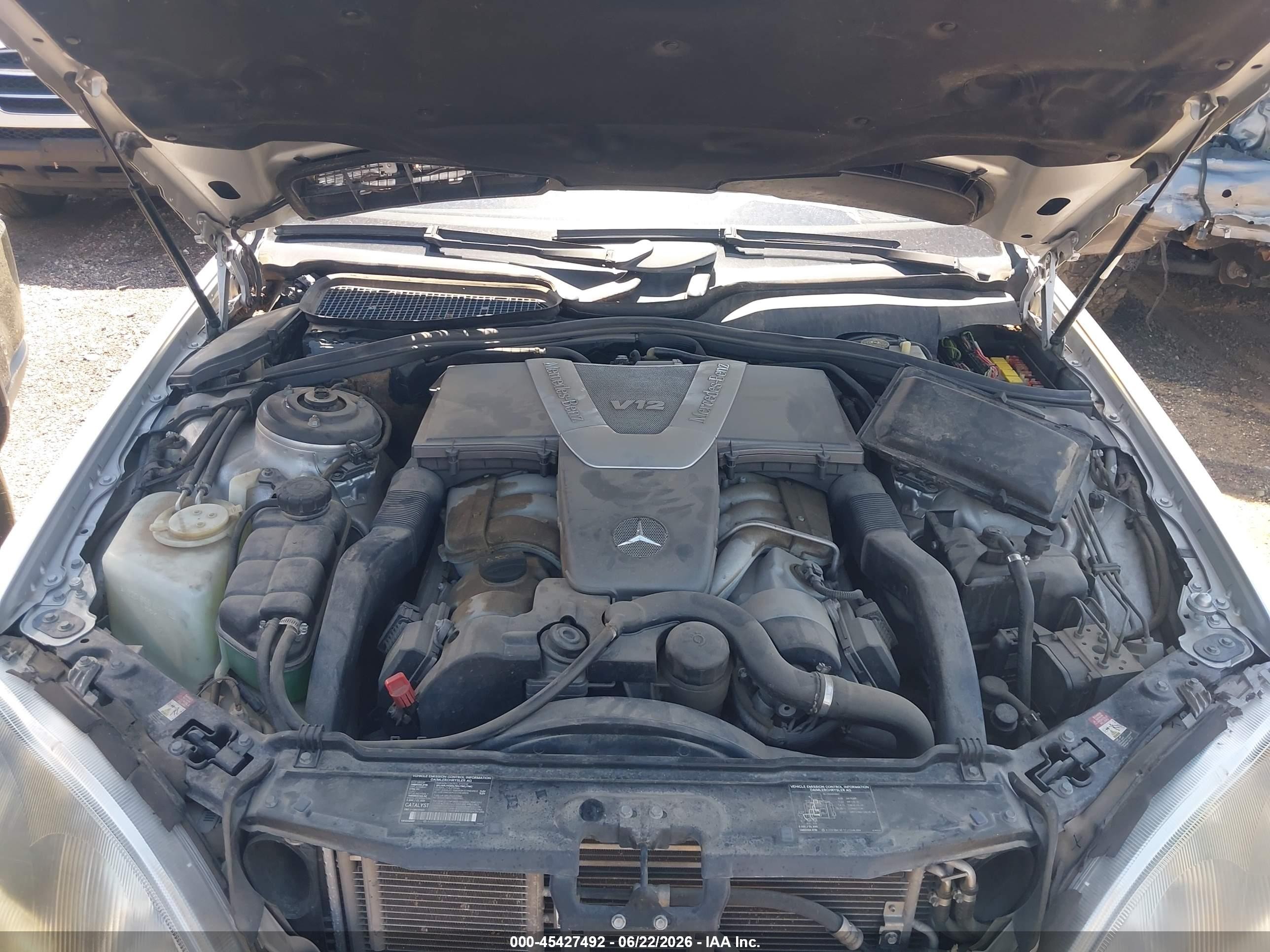2001 Mercedes-benz S 600   Серый vin: WDBNG78JX1A195512