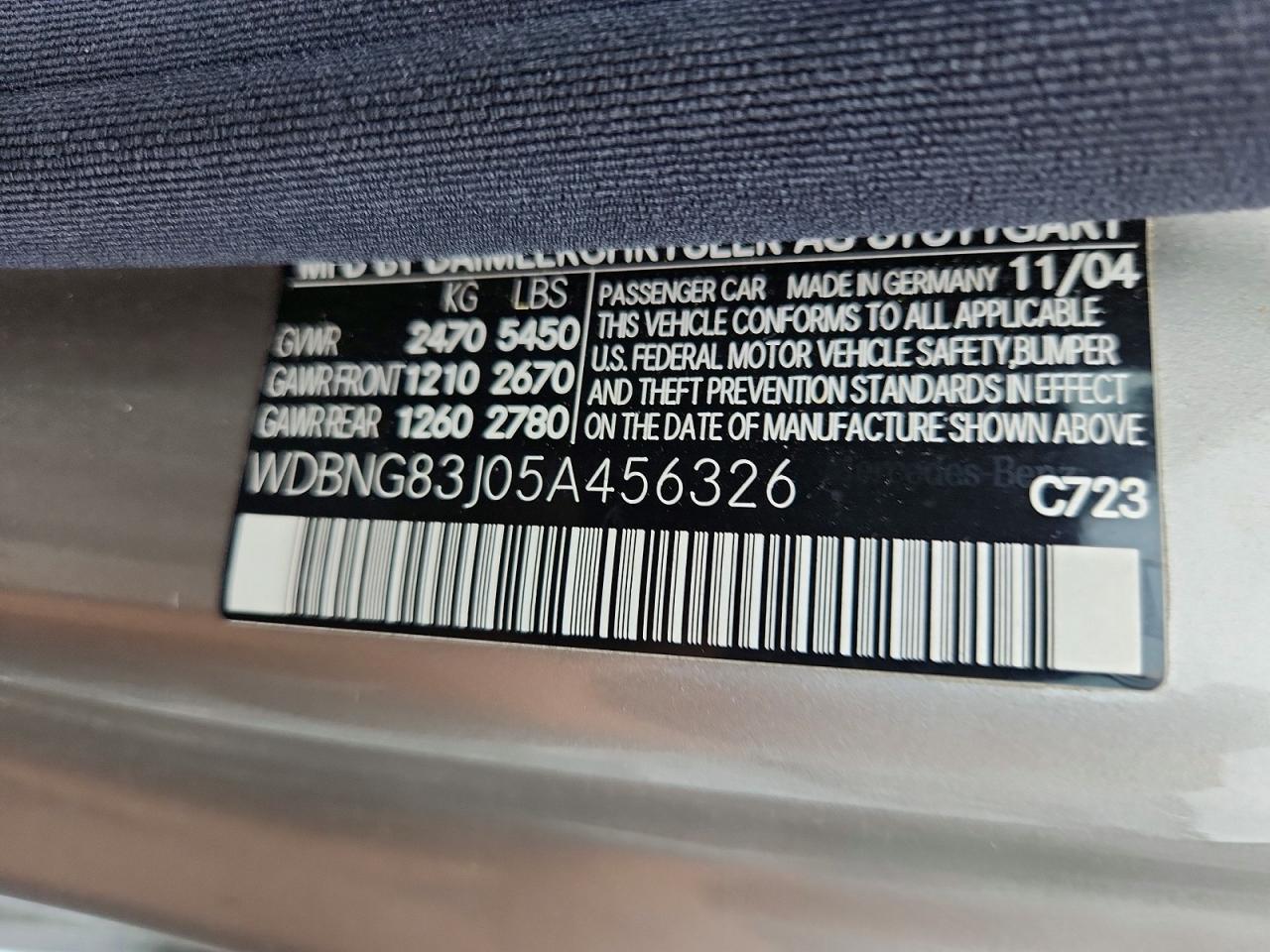 2005 Mercedes-benz S 430 4matic Tan vin: WDBNG83J05A456326