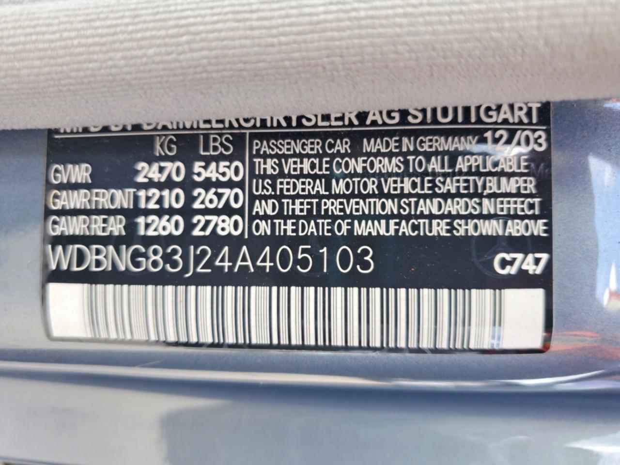 2004 Mercedes-benz S 430 4matic Gray vin: WDBNG83J24A405103
