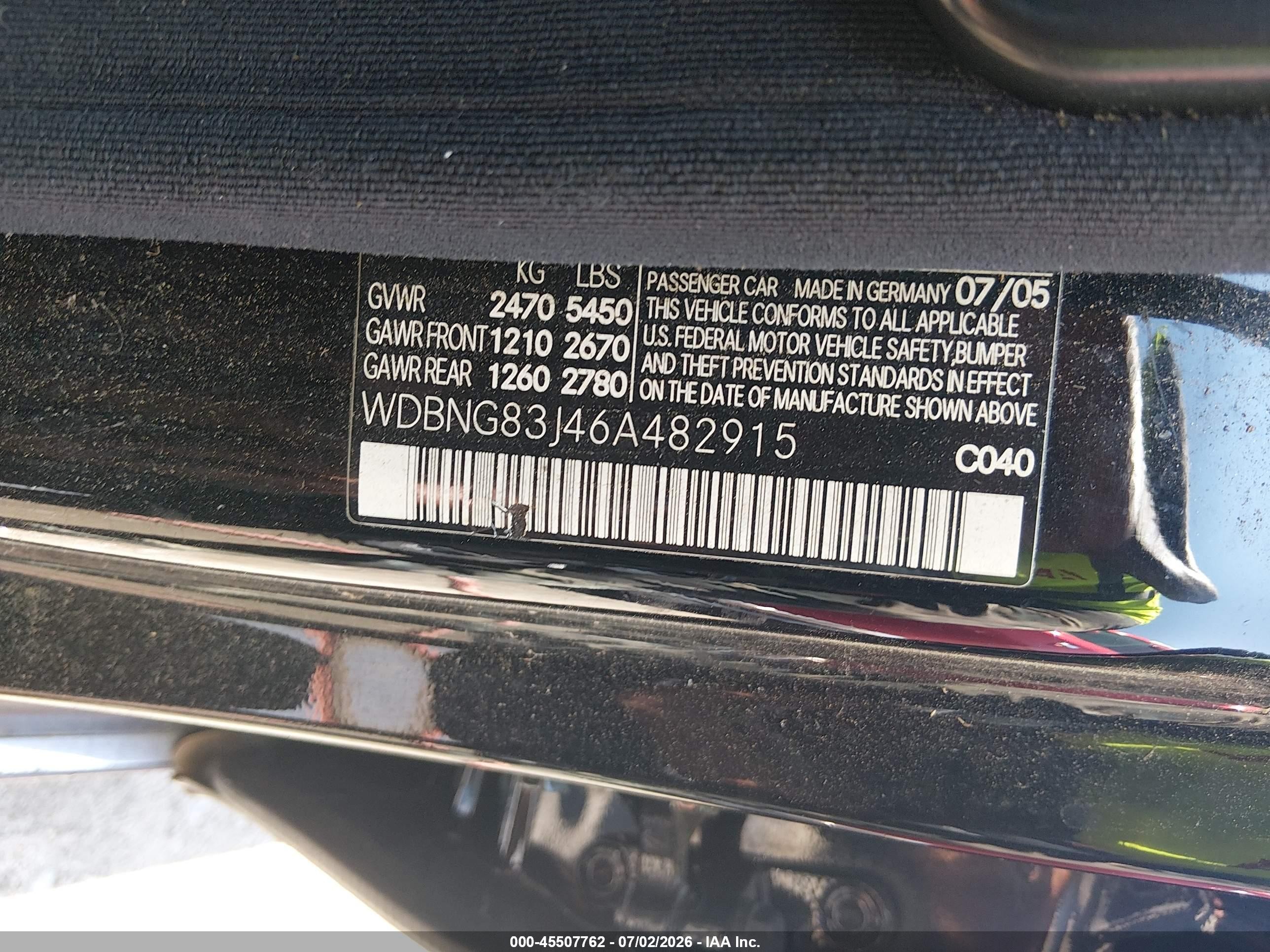 2006 Mercedes-benz S 430 4matic Black vin: WDBNG83J46A482915
