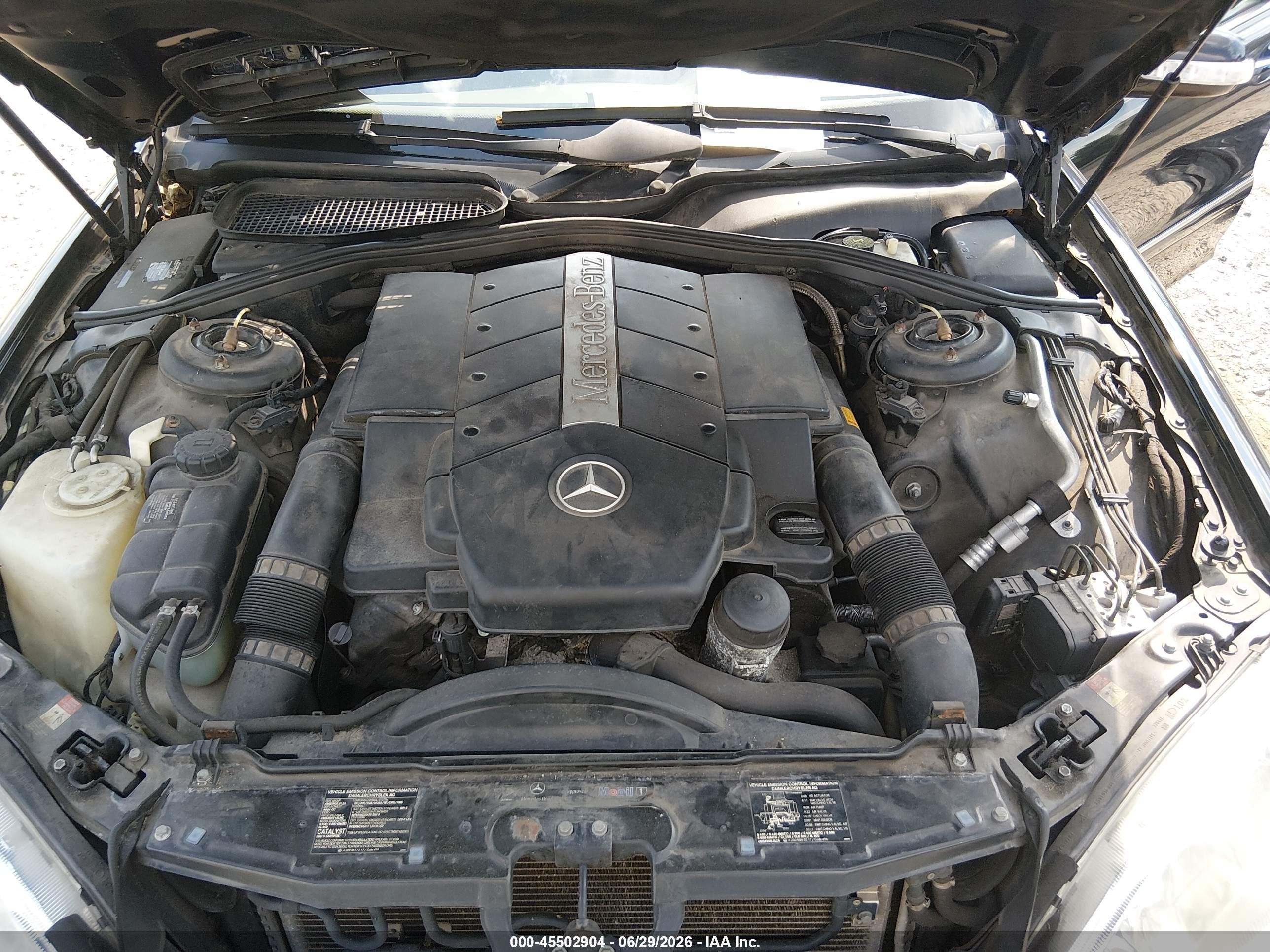 2004 Mercedes-benz S 500 4matic Black vin: WDBNG84J04A391734
