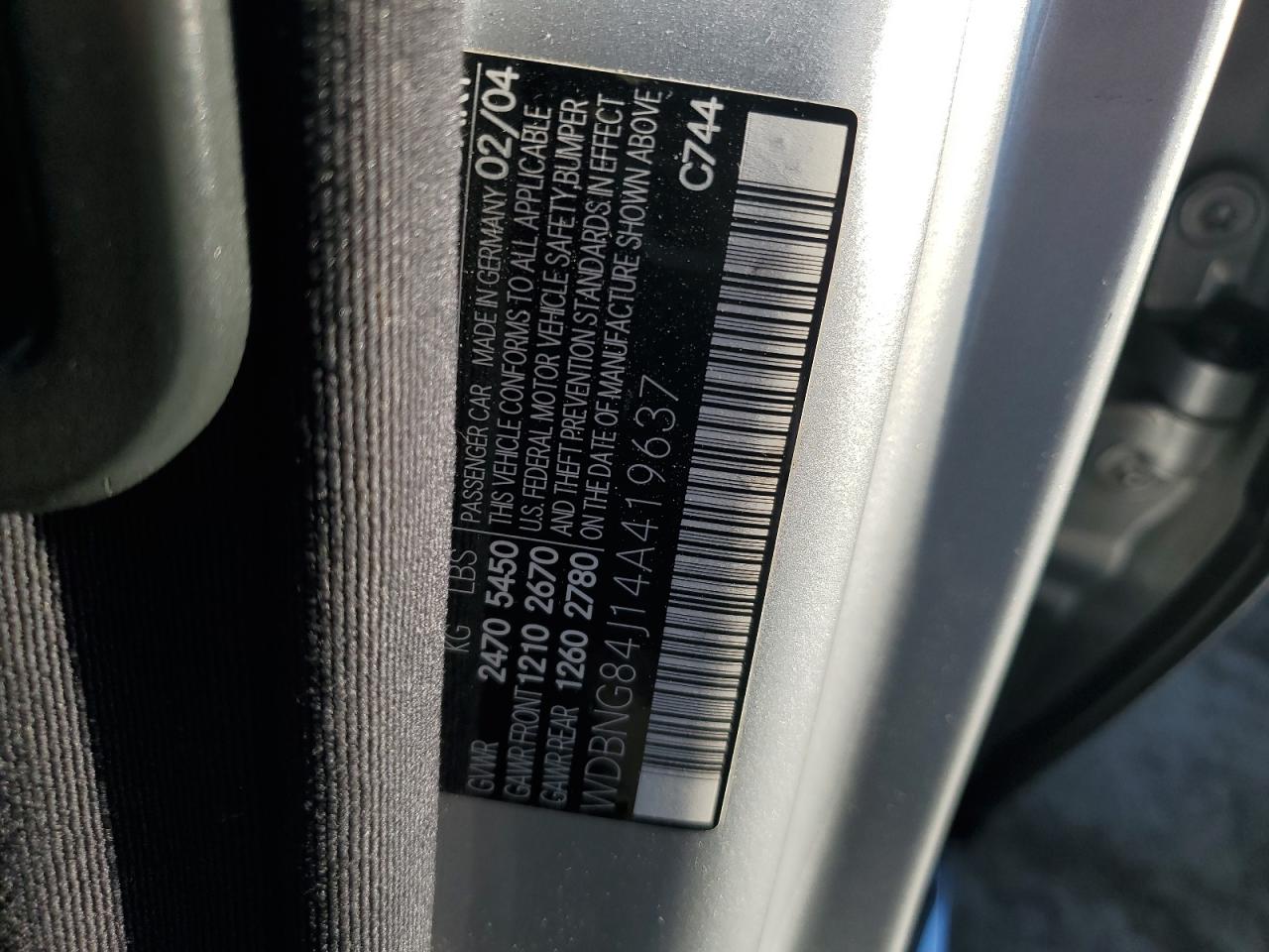 2004 Mercedes-benz S 500 4matic Silver vin: WDBNG84J14A419637