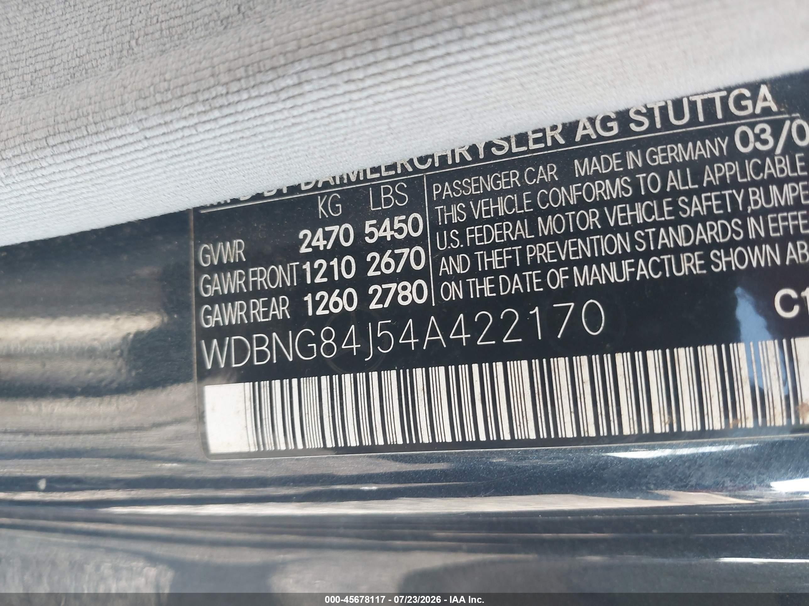 2004 Mercedes-benz S 500 4matic Черный vin: WDBNG84J54A422170
