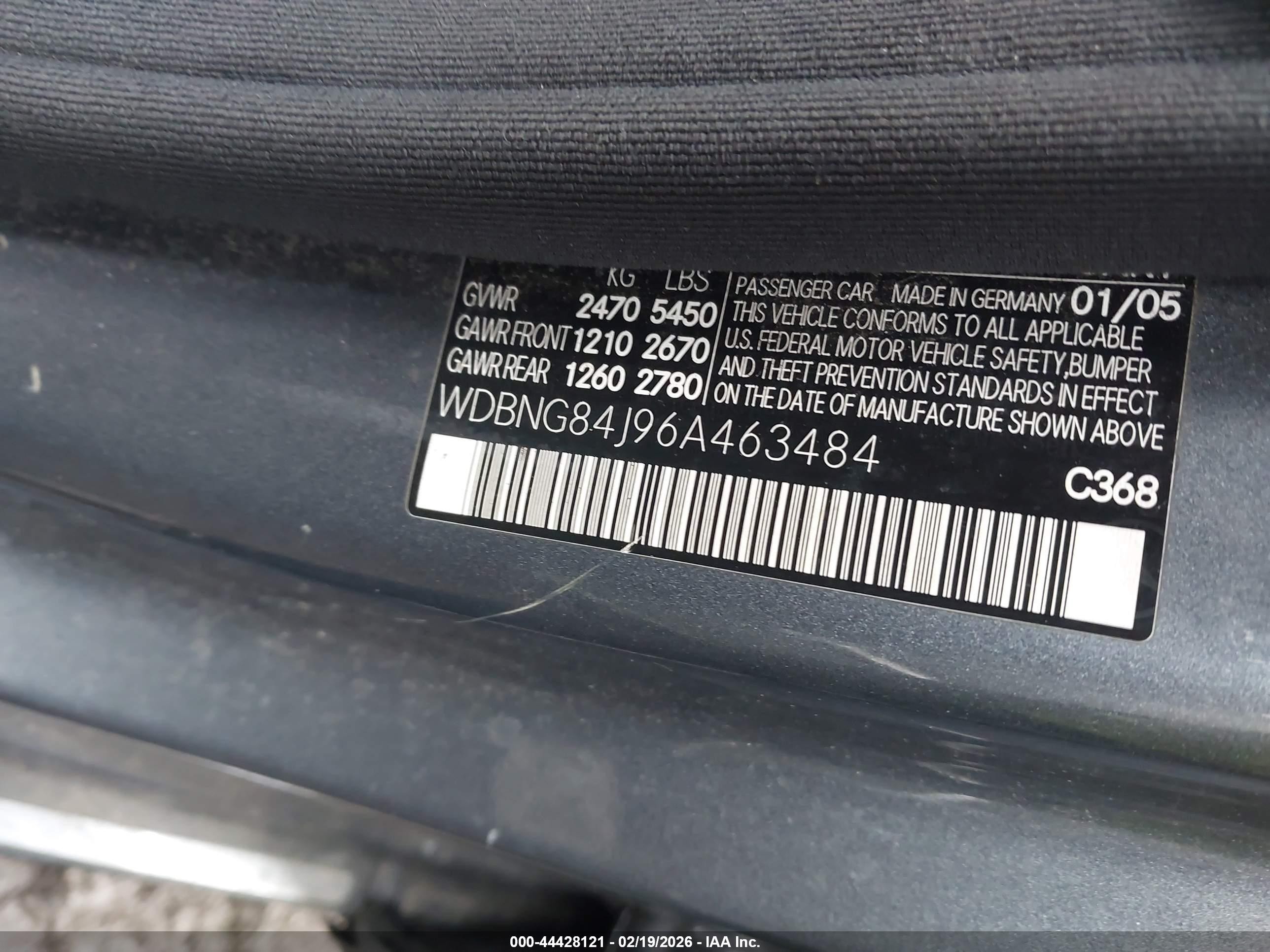 2006 Mercedes-benz S 500 4matic Серый vin: WDBNG84J96A463484